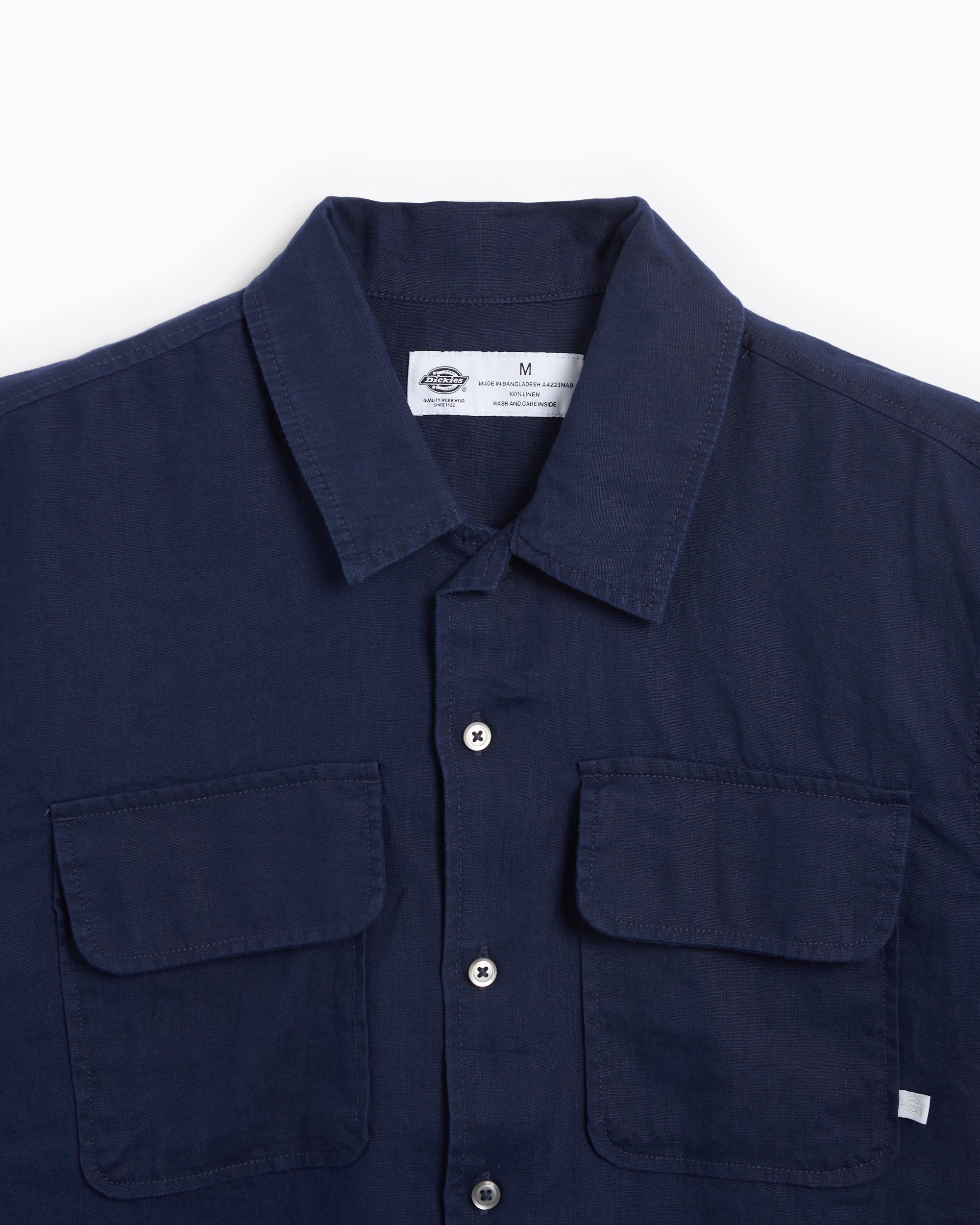 Dickies Men s Linen Short Sleeve Work Shirt Blue DK0A4Z2INA91 FOOTDISTRICT