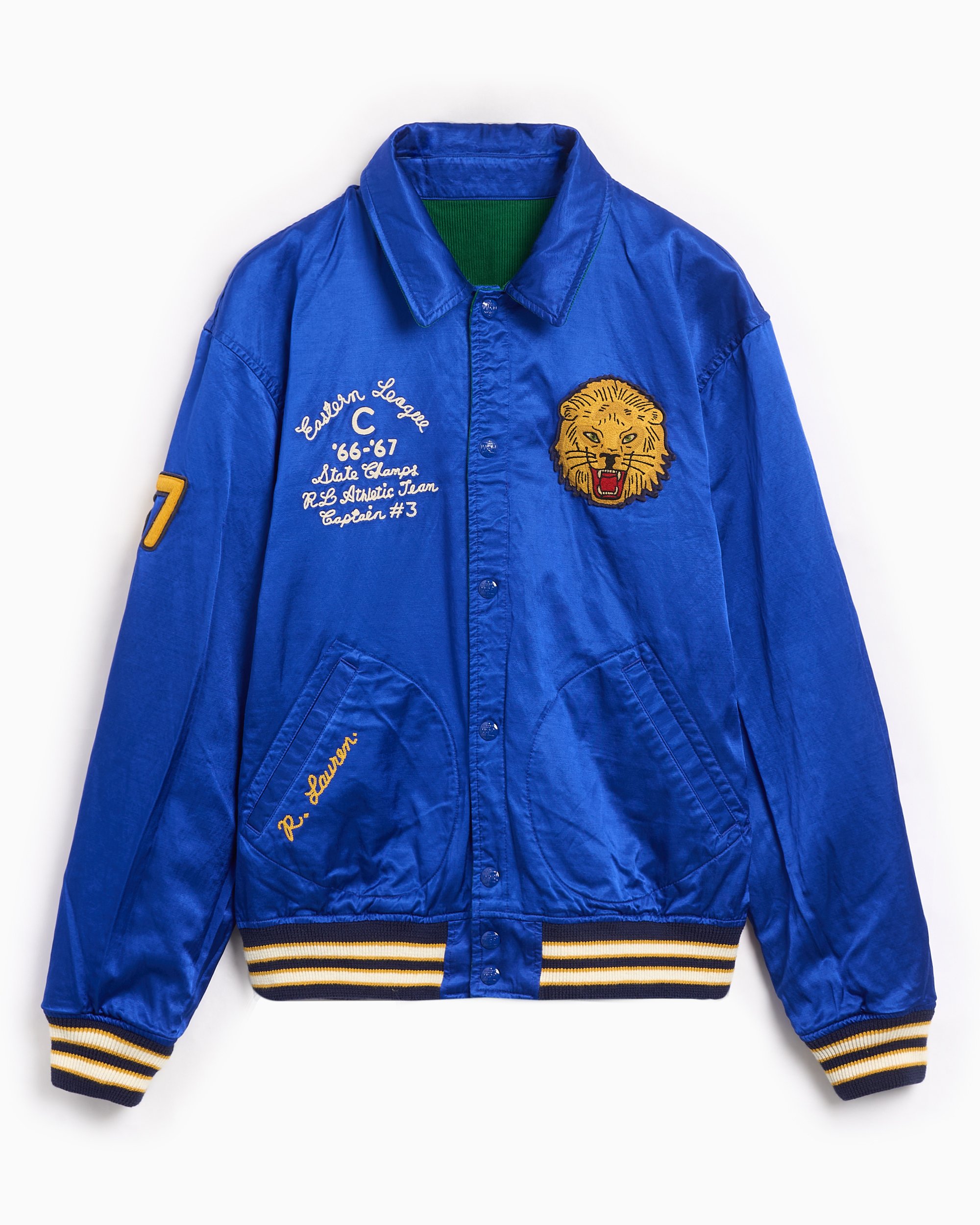 Polo Ralph Lauren Men s Reversible Varsity Jacket Lined Bomber Green 710944510001 FOOTDISTRICT