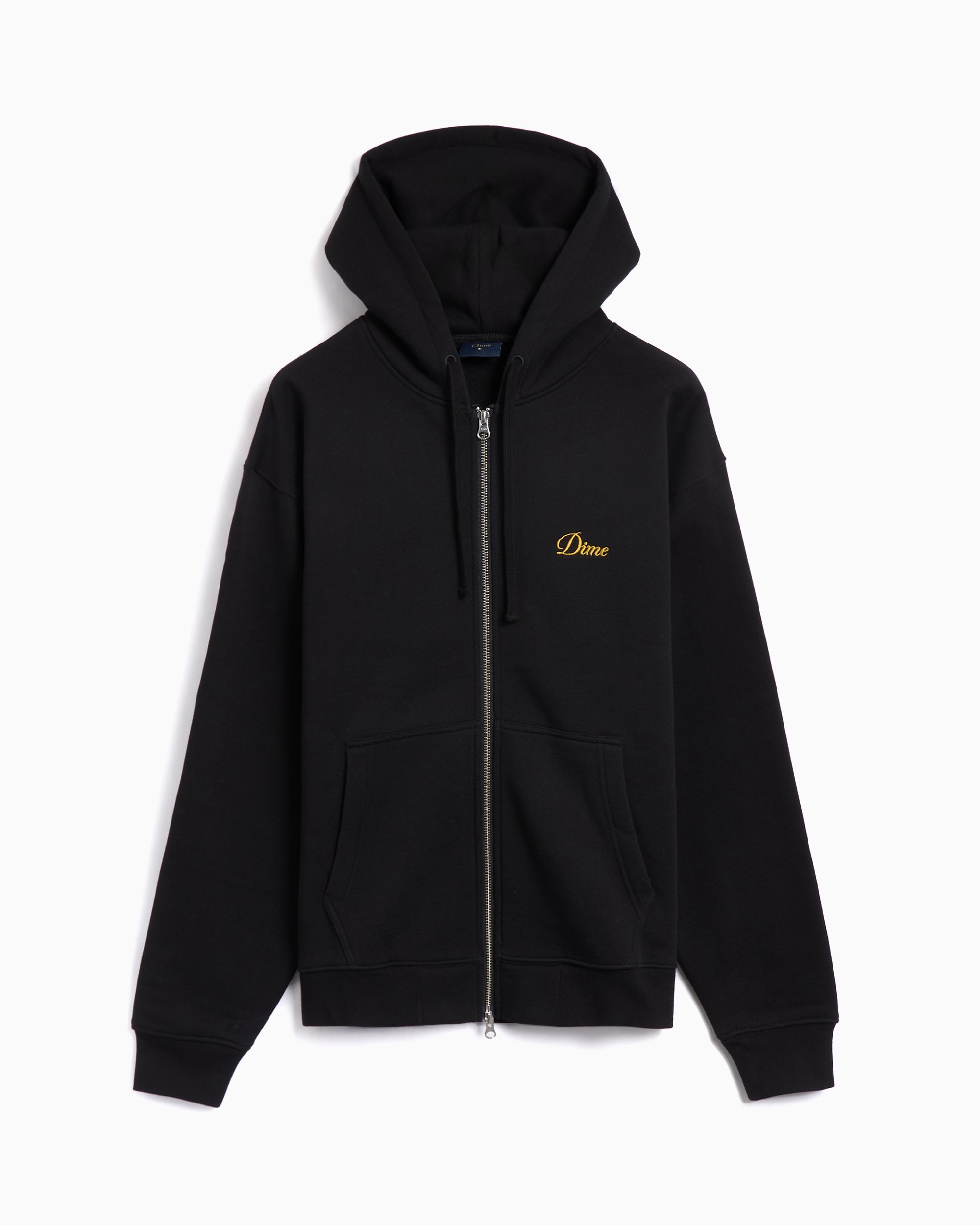 Dime MTL Cursive Small Logo Men's Zip-Hoodie Black
