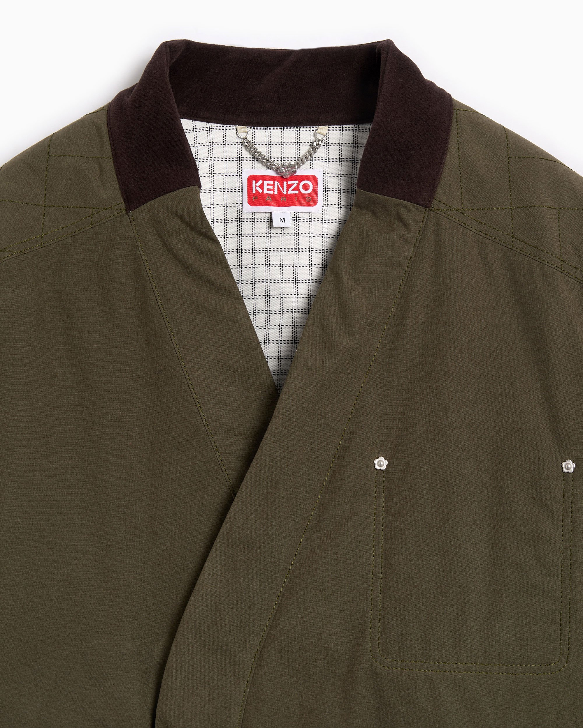 Kenzo Weave Kimono Oversize Men's Light Jacket Green