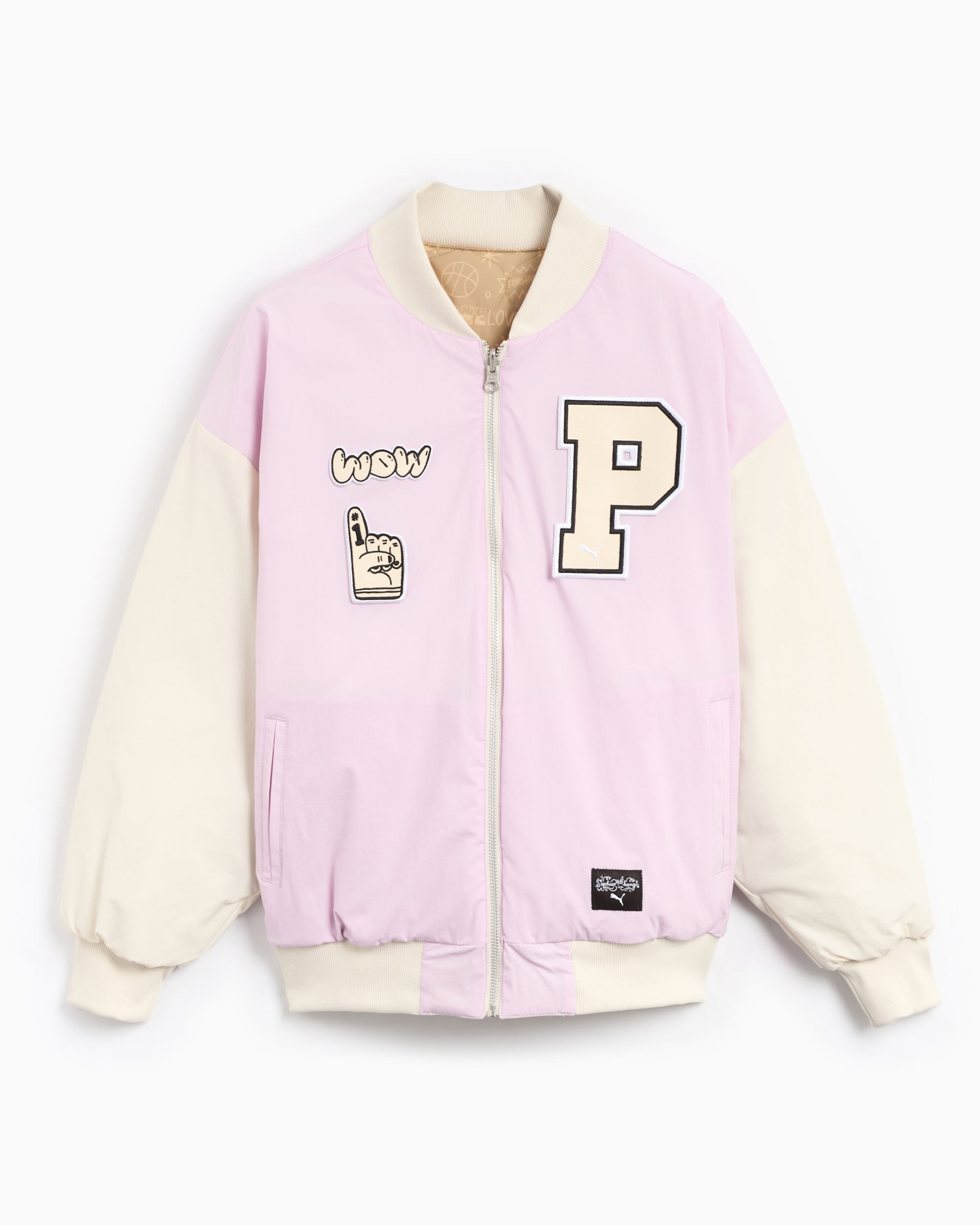Puma x Sophia Chang Women s Reversible Bomber Jacket Pink 624627 60 FOOTDISTRICT