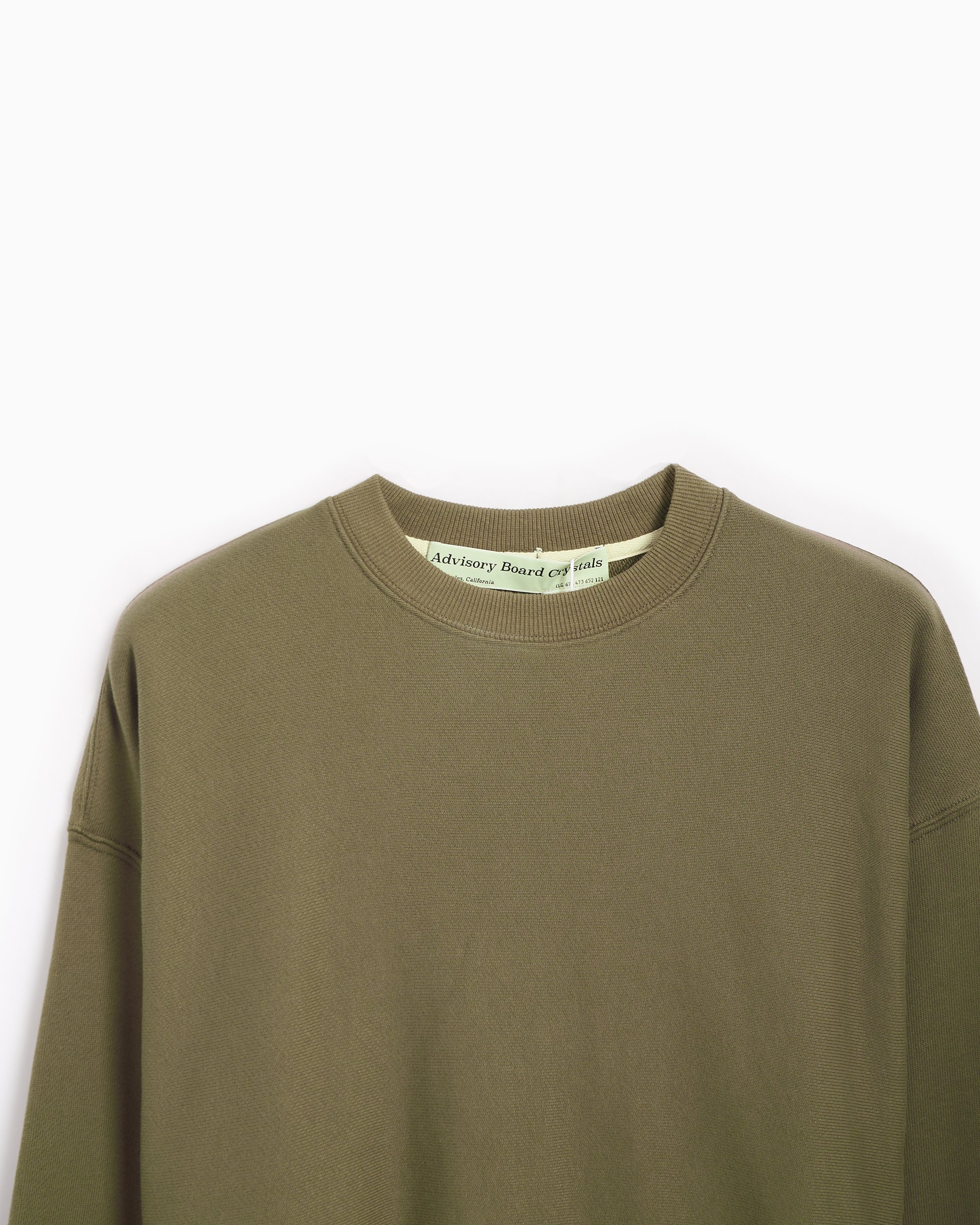 Abc. Hologram Men s French Terry Sweatshirt Grun ABC123SS24CNSS ARMY GREEN FOOTDISTRICT