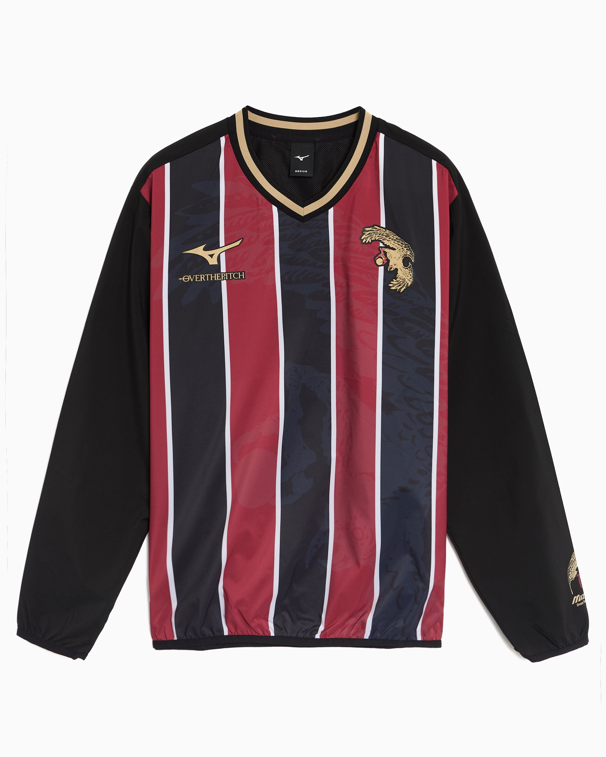 OVER THE PITCH x Mizuno Piste Striped Men's Sweatshirt Black