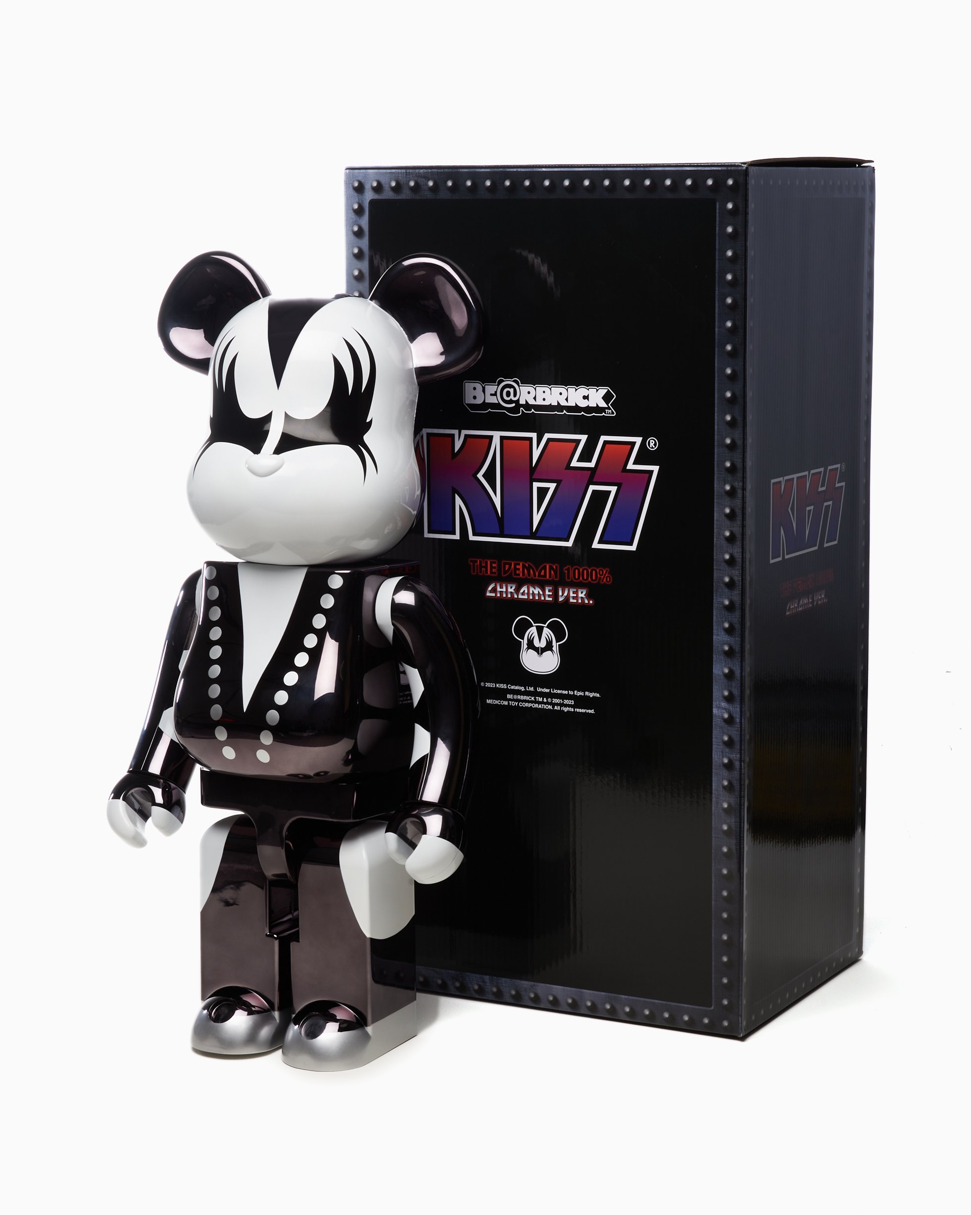 Medicom Toy Be@rbrick Kiss Demon Chrome 1000% Black F231000KISSDEMON-ASS |  FOOTDISTRICT