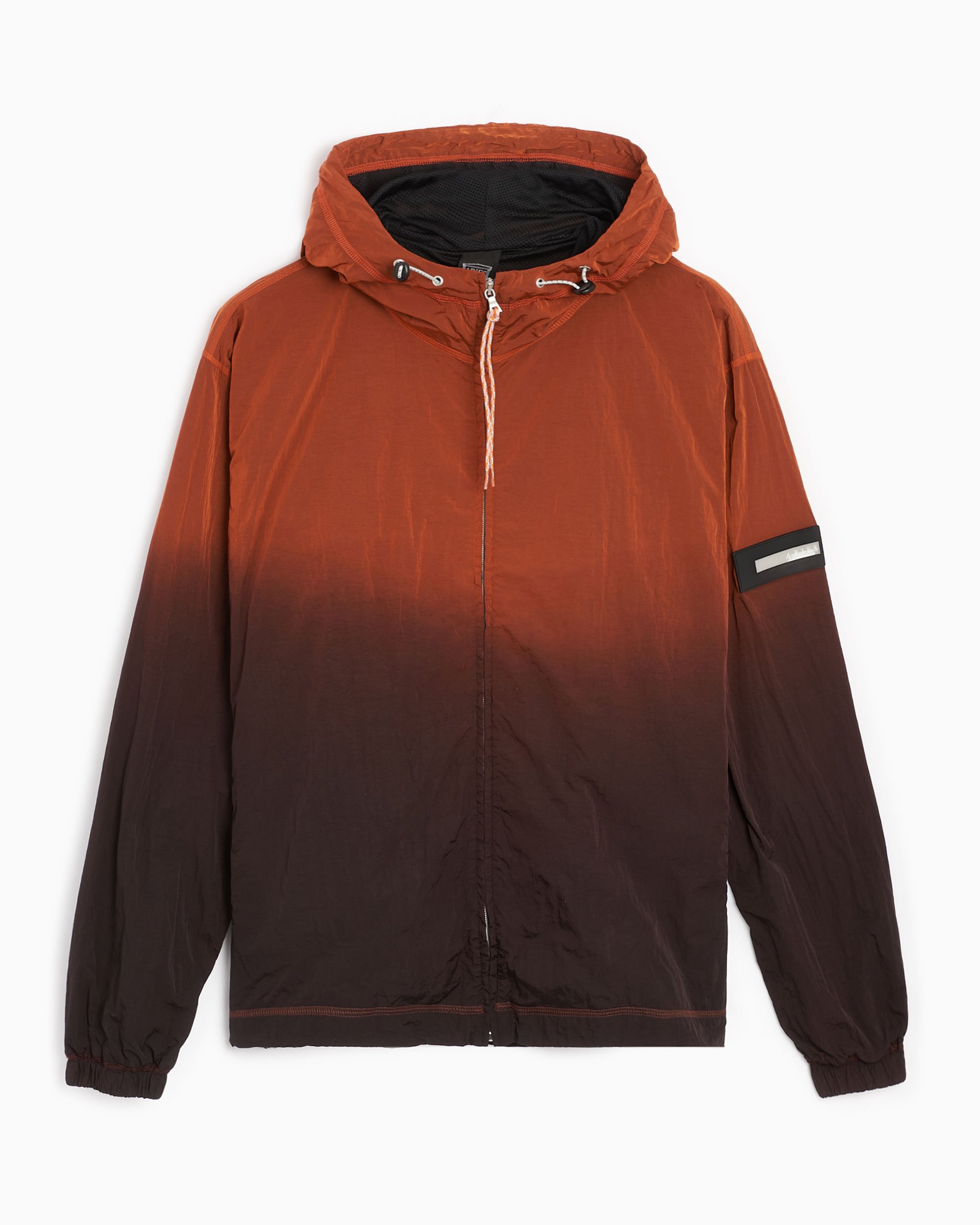 Aries Spray-Dyed Unisex Windbreaker Hooded Jacket Orange