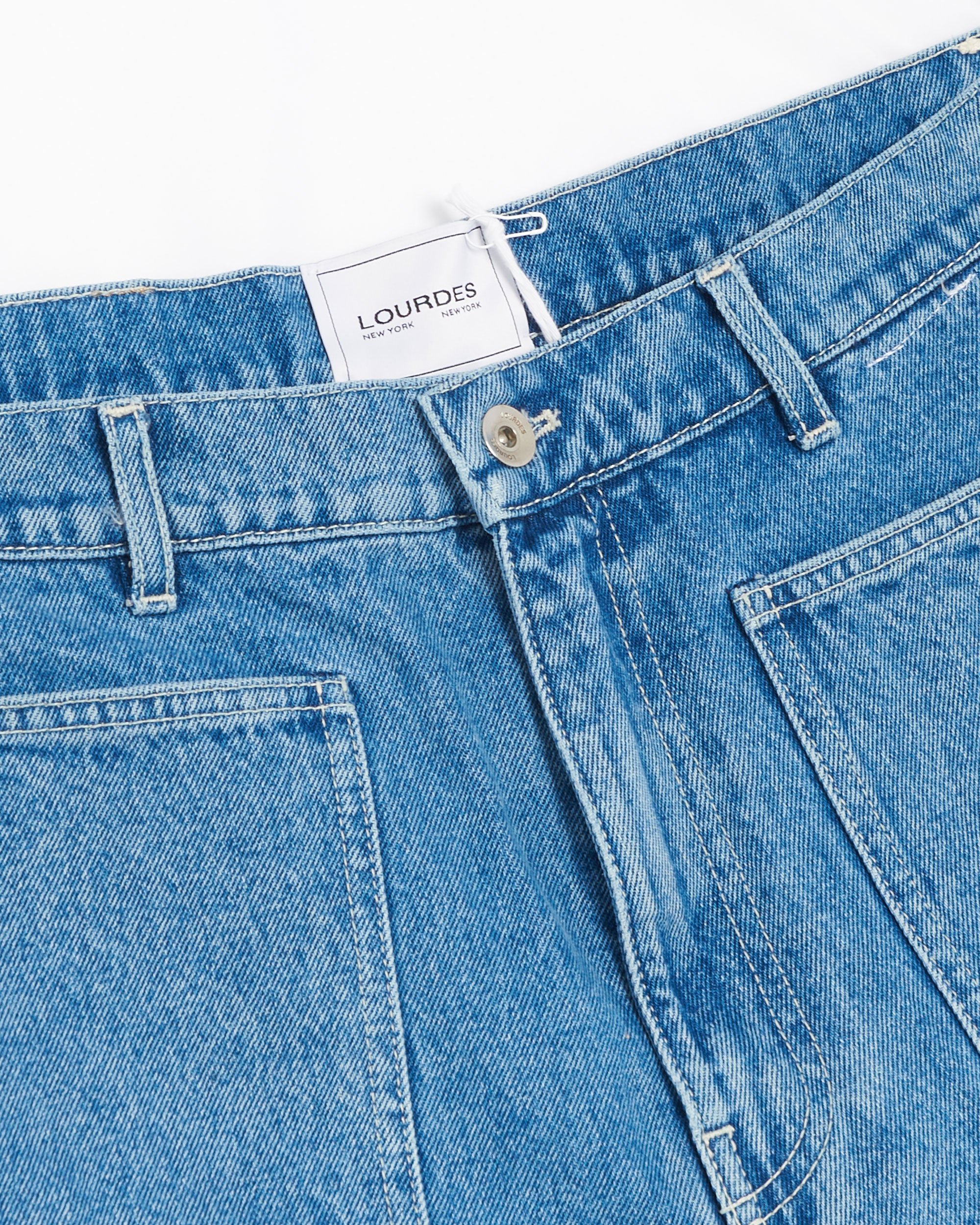 Lourdes New York Unisex Denim Cargo Shorts Blue LO2SMT01AP Lourdes New York Unisex Denim Cargo Shorts Blue LO2SMT01AP