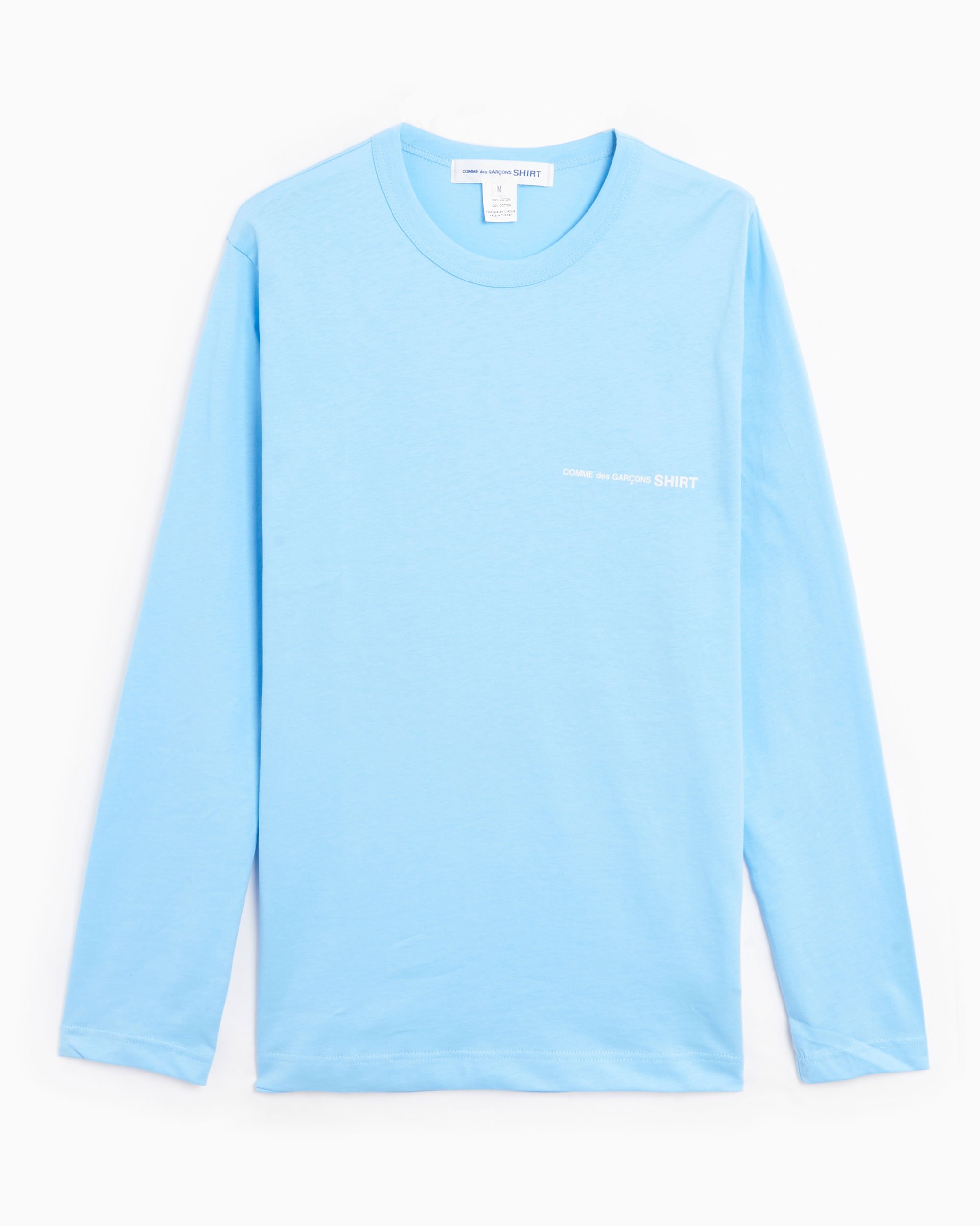 Comme Des Garçons Shirt Logo Men's Long Sleeve T-Shirt Blue