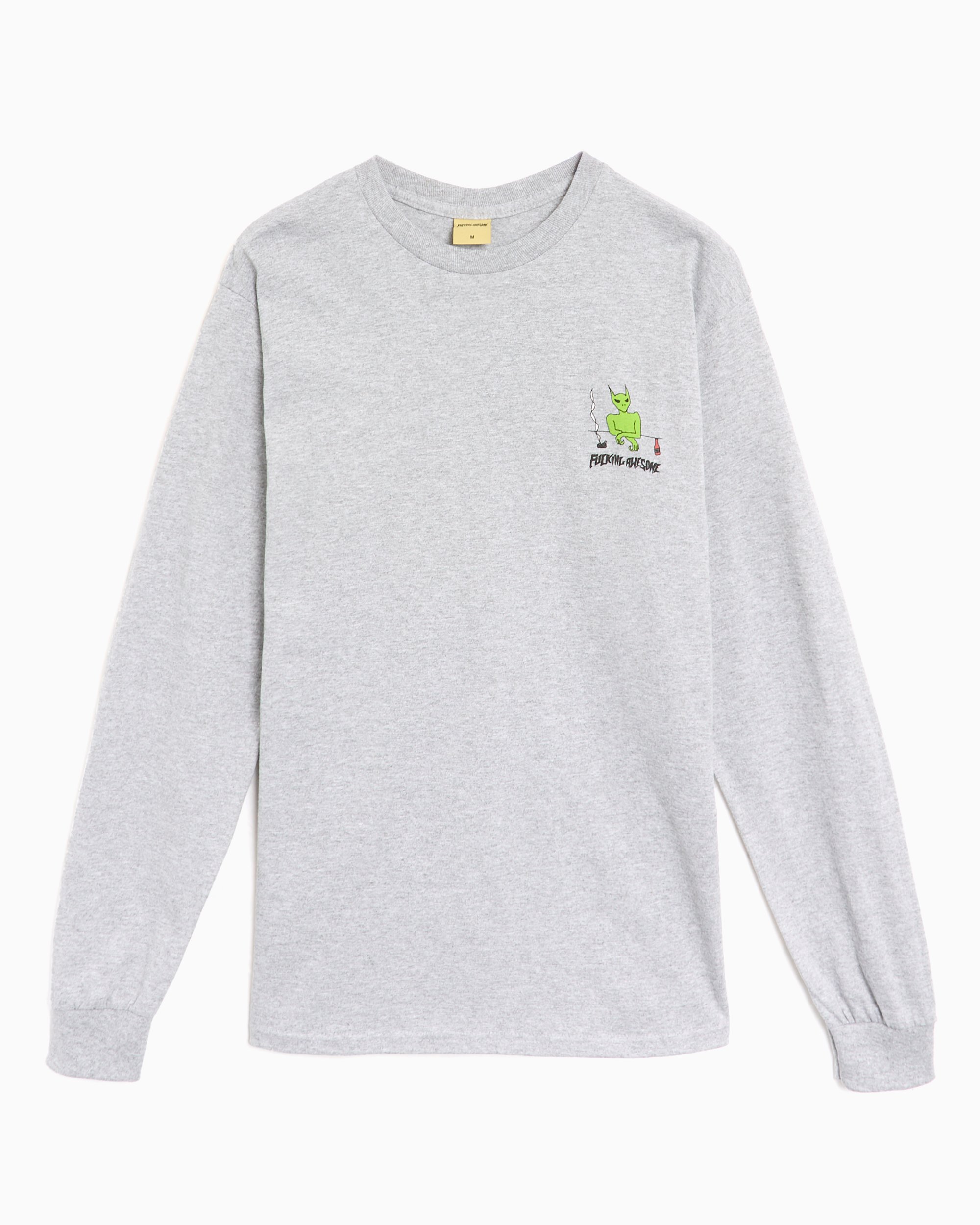 【訳あり】 Fucking Gray T-Shirt Sleeve Long Men's Sad And Drunk Awesome トップス