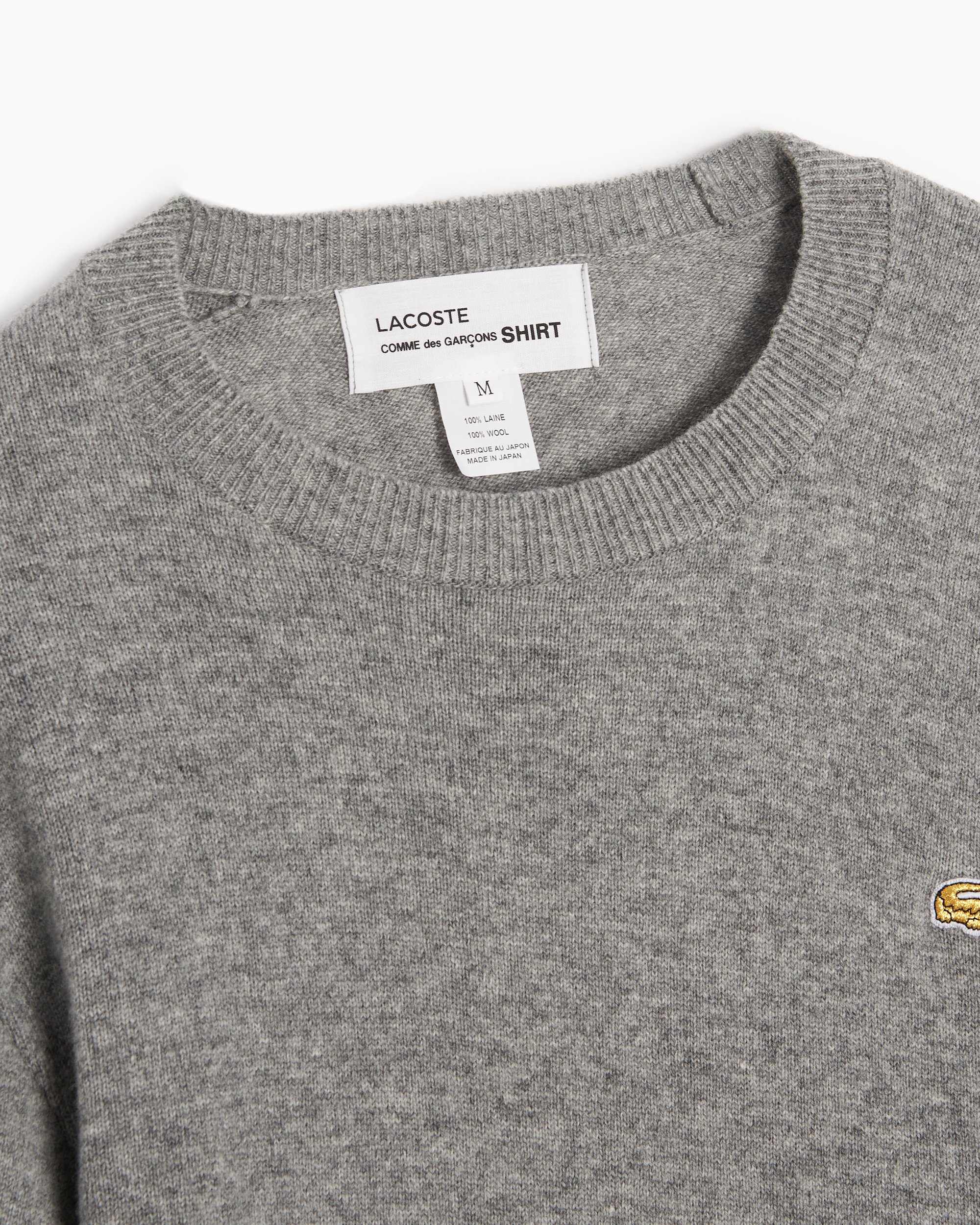 Comme Des Garçons Shirt x Lacoste Men's Knit Sweater Gray FL