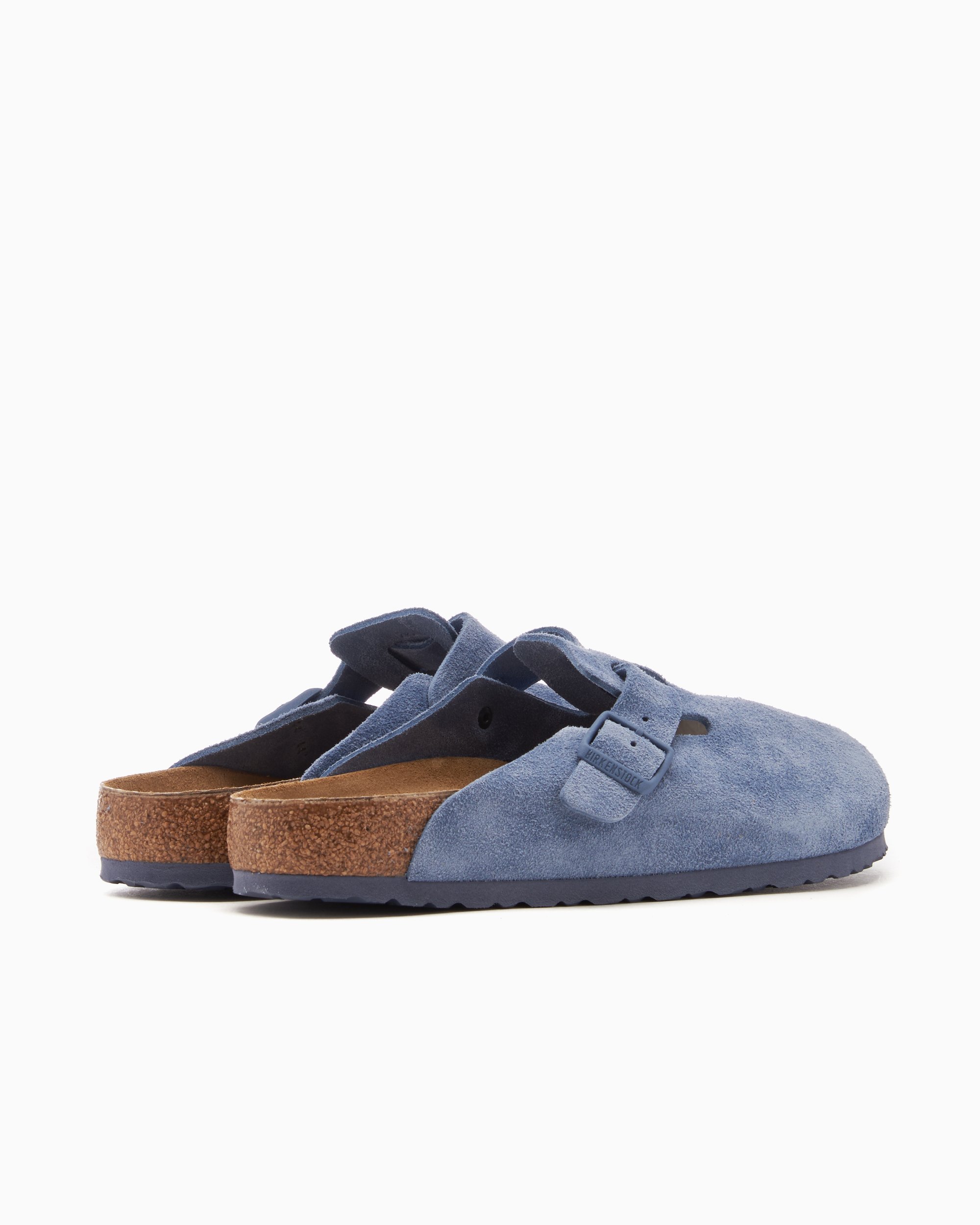 BIRKENSTOCK Boston Suede Leather Regular Blue 1026769 Buy Online