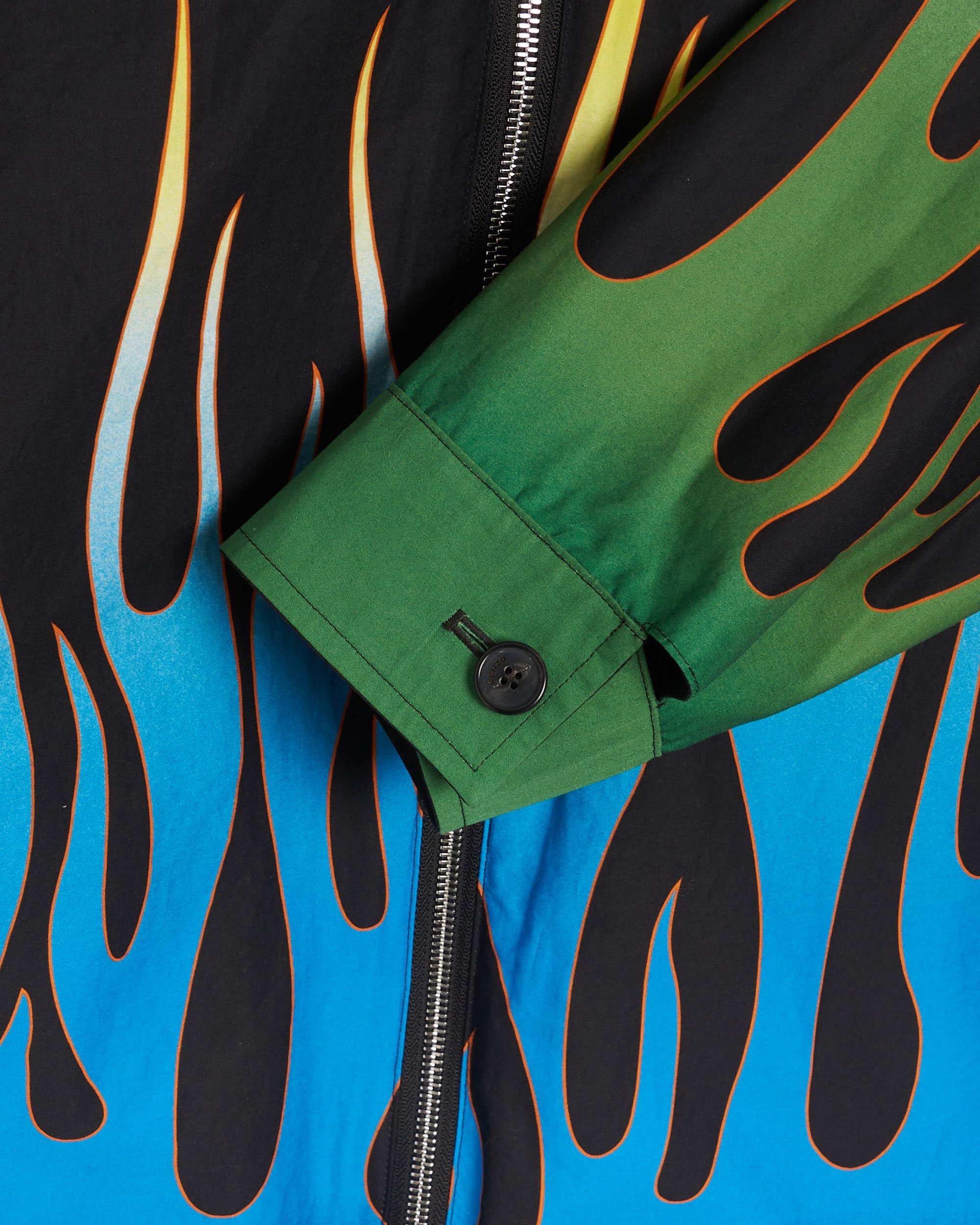 Kenzo Men's Flame Print Reversible Jacket Men's Windbreaker Black
