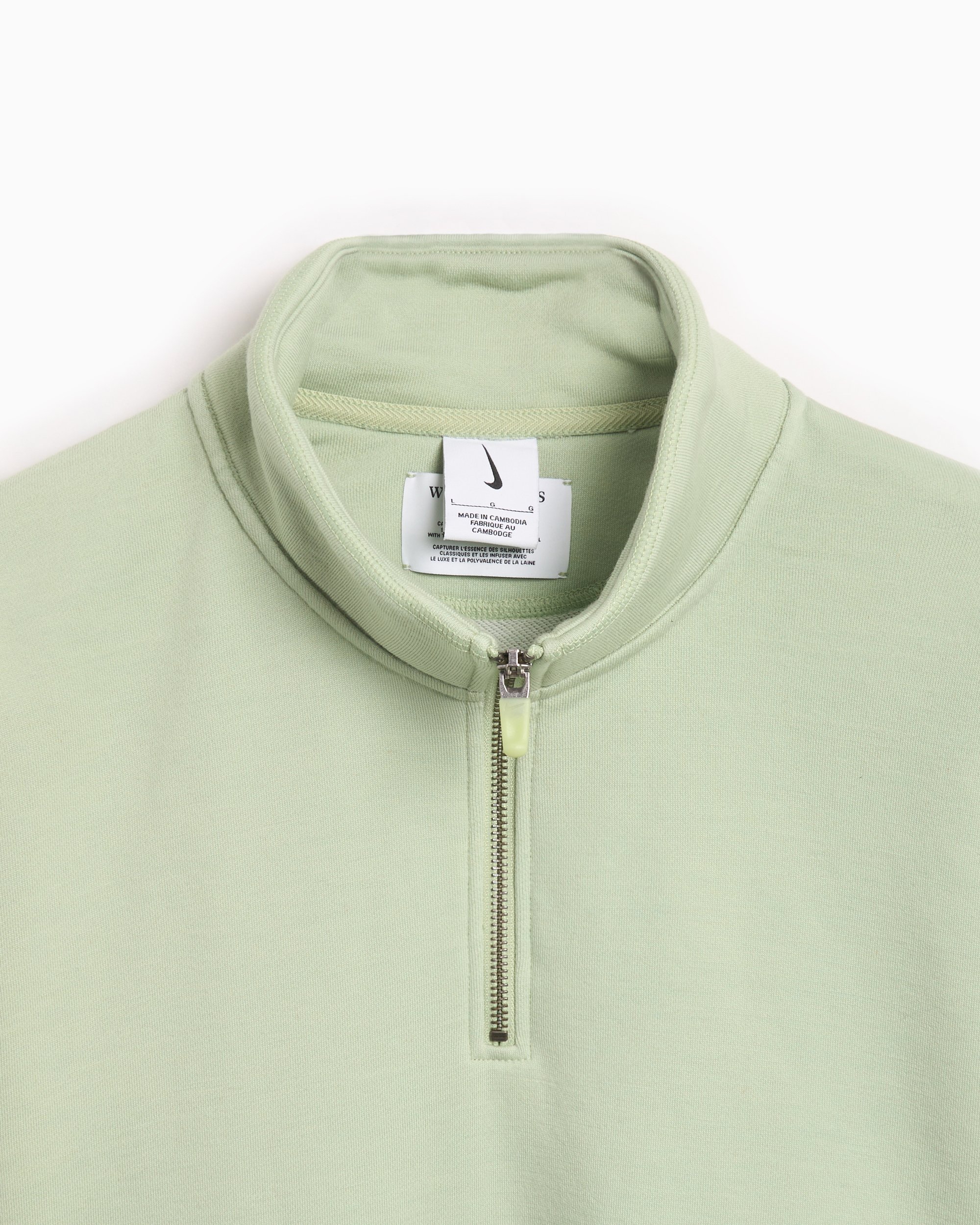 Nike Unisex Wool Classics Quarter Zip Sweatshirt Green FV4891 343 FOOTDISTRICT