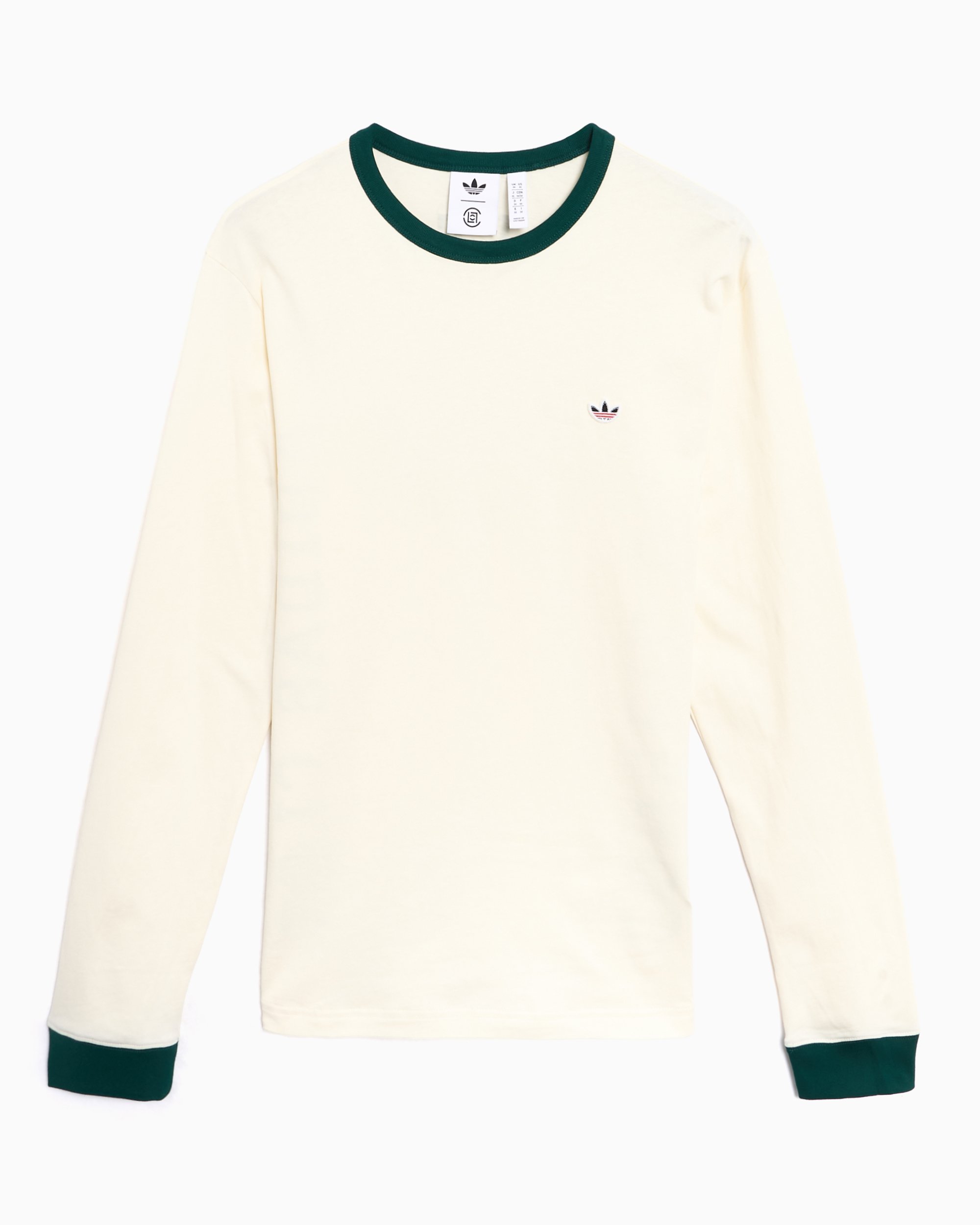 adidas Originals x CLOT Rib Logo Long-Sleeved Unisex T-Shirt White
