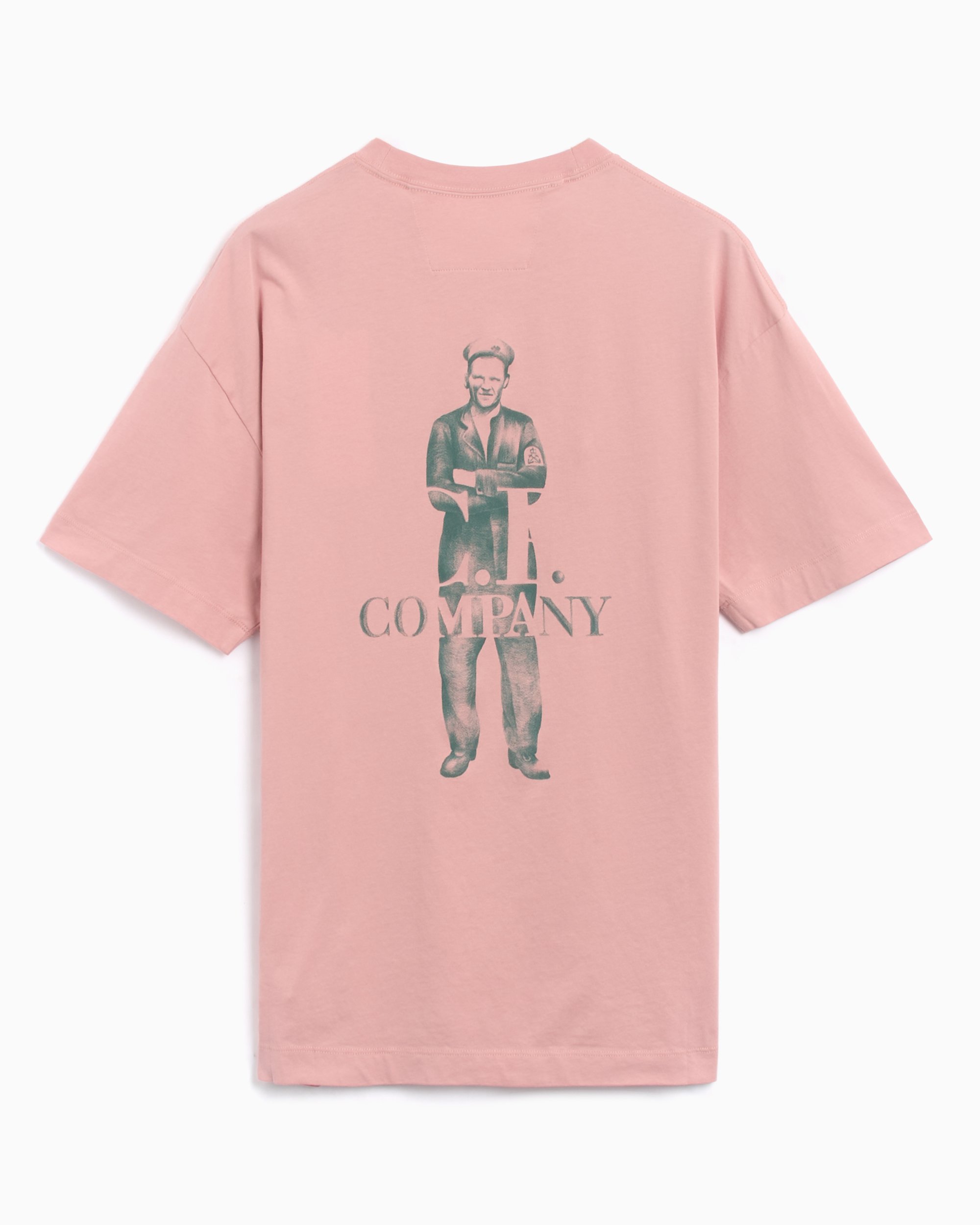 CP Company Logo Men's 30/1 T-Shirt Pink 18CMTS141A005100W-520 | FOOTDISTRICT