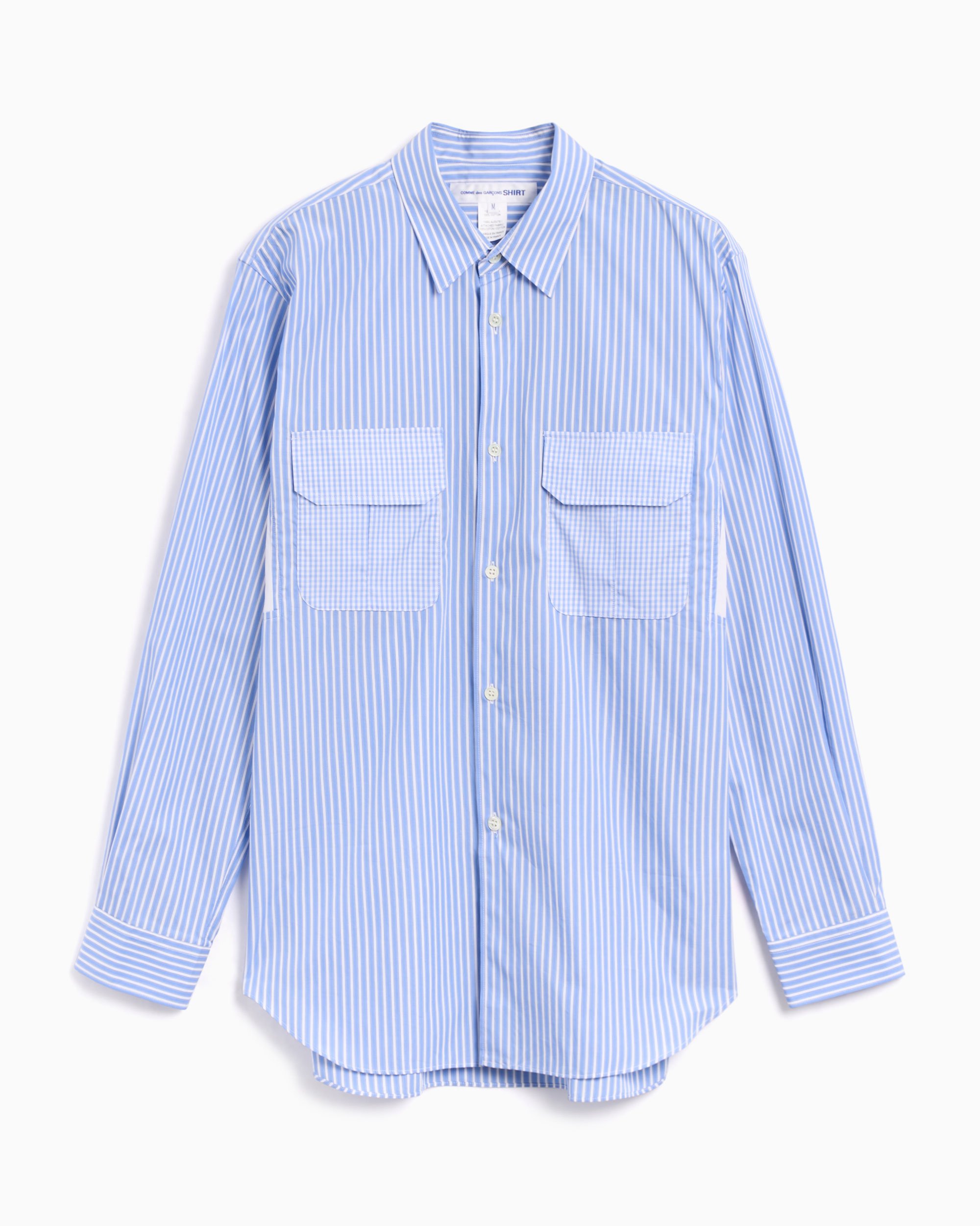 Comme Des Garçons Shirt Men's Woven Shirt Blue, White FM-B049-S24 