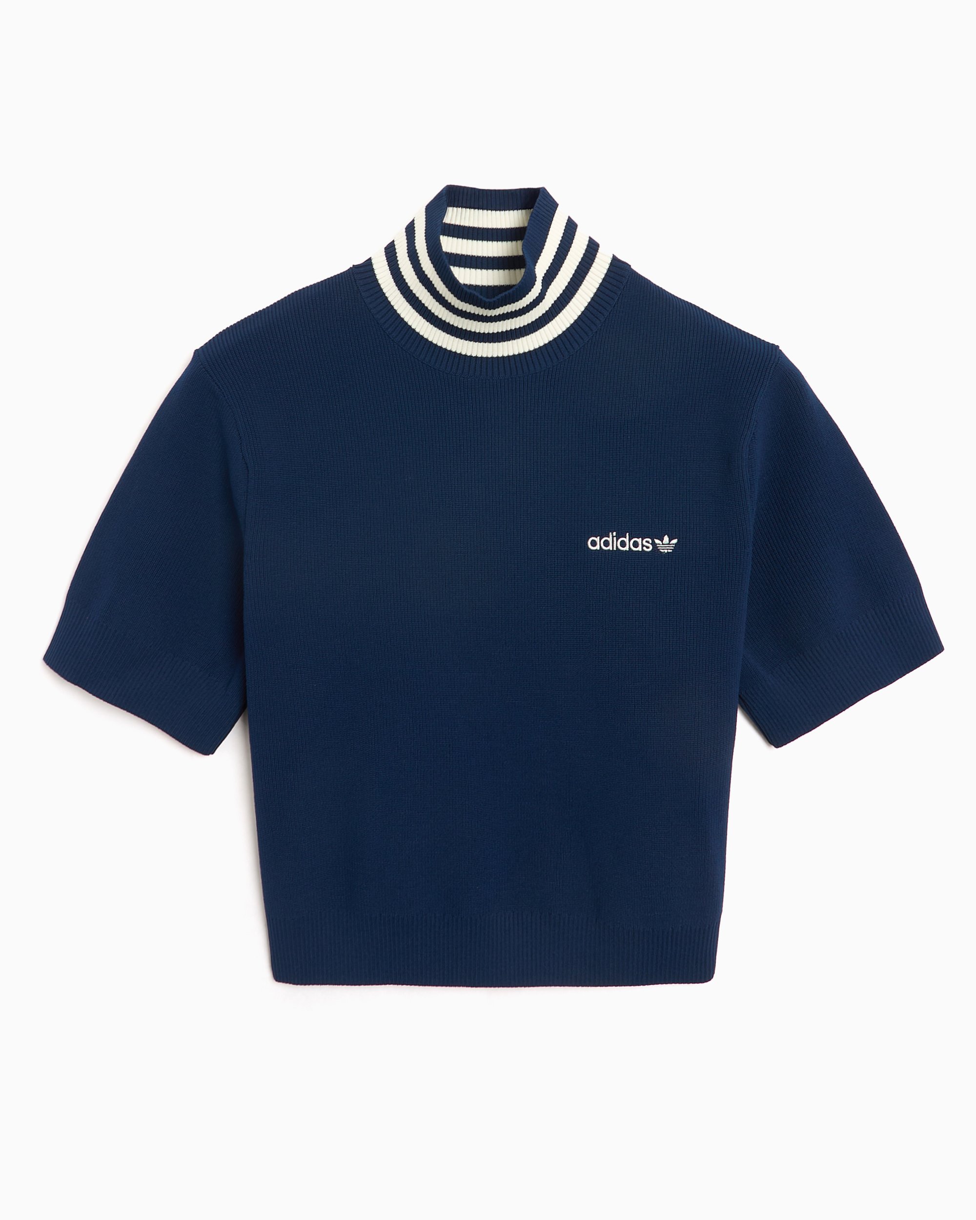 adidas Originals Women's Crop Turtleneck T-Shirt Blue JC7680