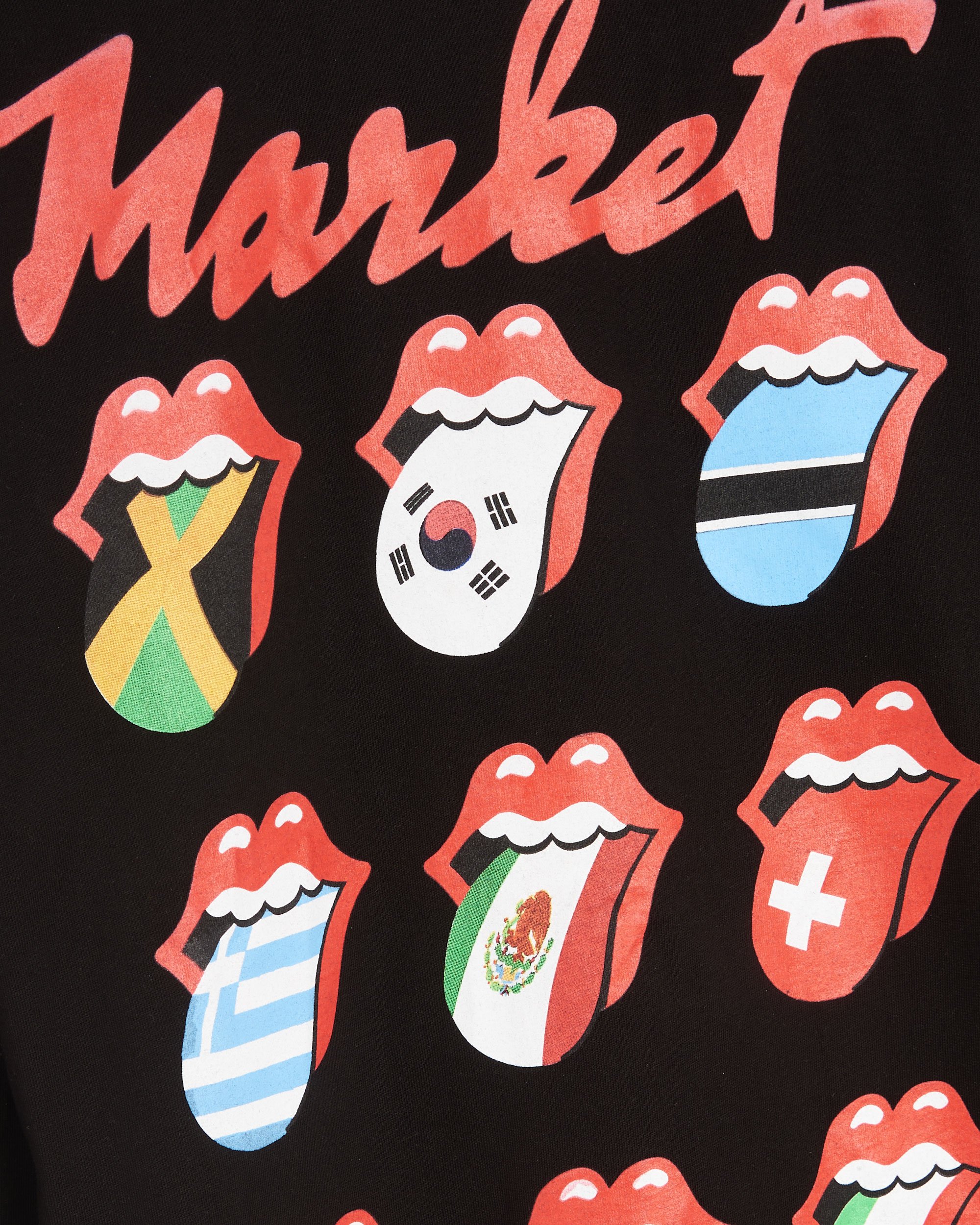 MARKET x Rolling Stones World Flag Men's Long Sleeve T-Shirt Black