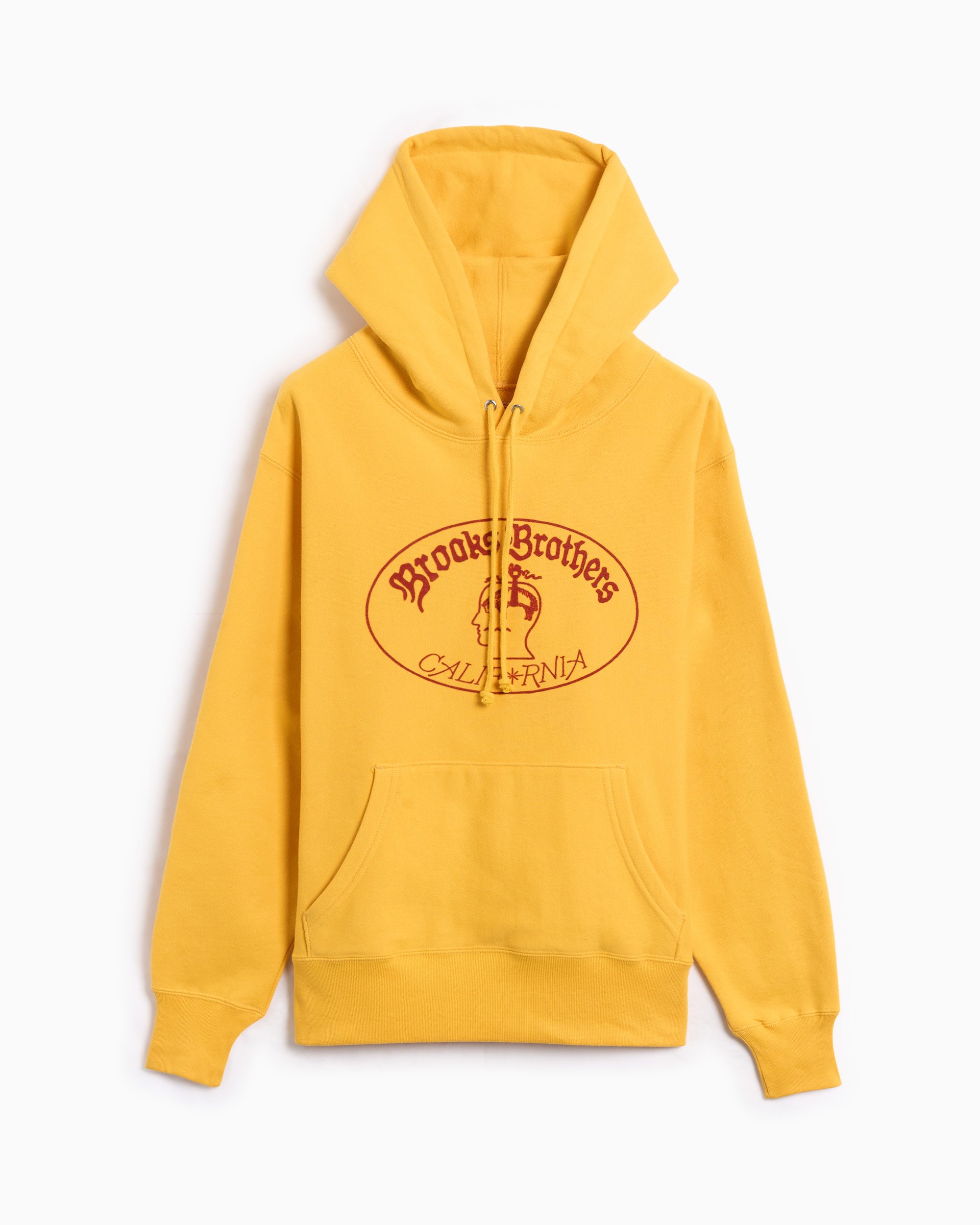 Man 色々 Brain Dead x Brooks Brothers Logo Men's Hoodie Yellow