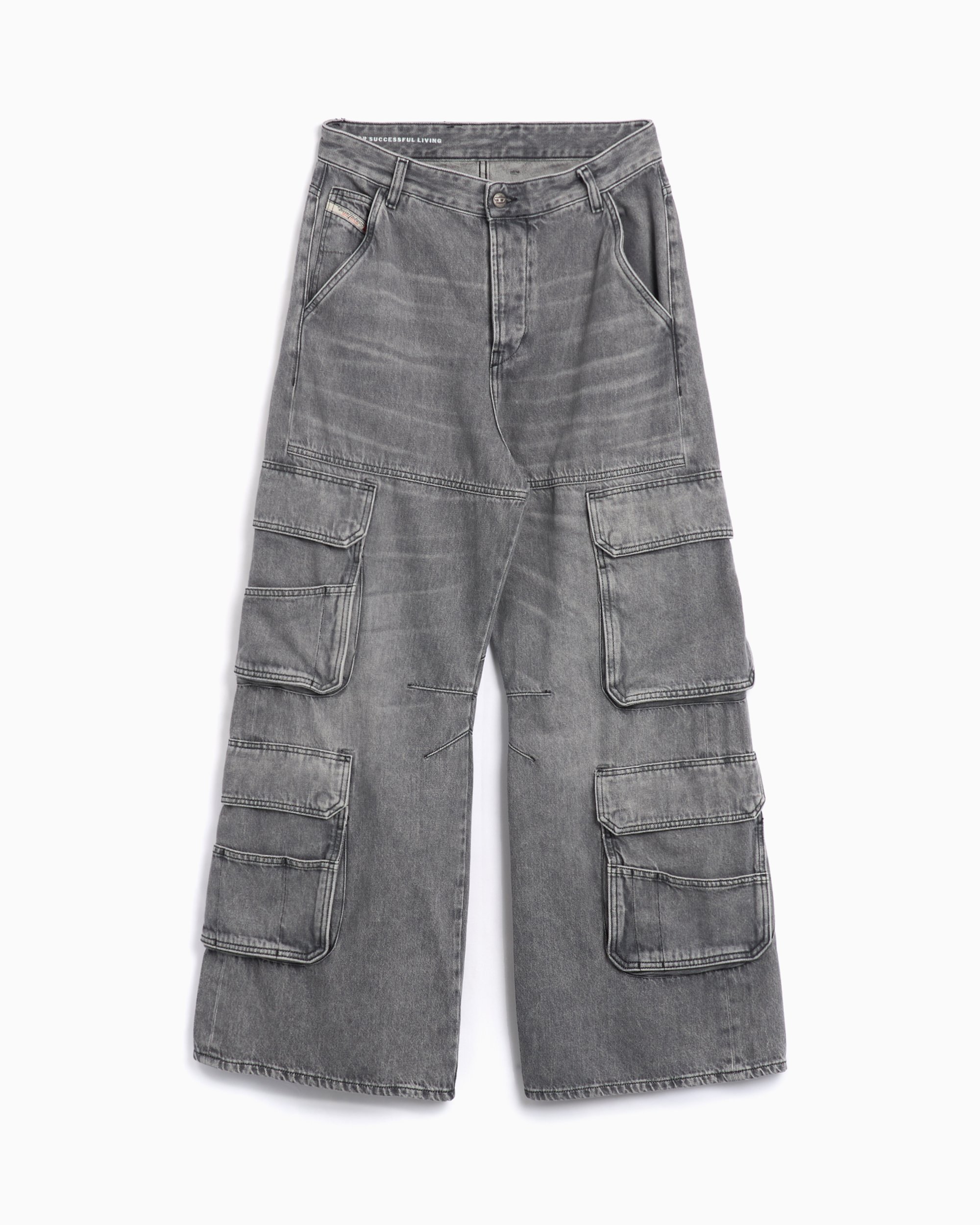 CLOUT COLLECTION ™️ | Flared Black Denim Utility Cargo Jeans