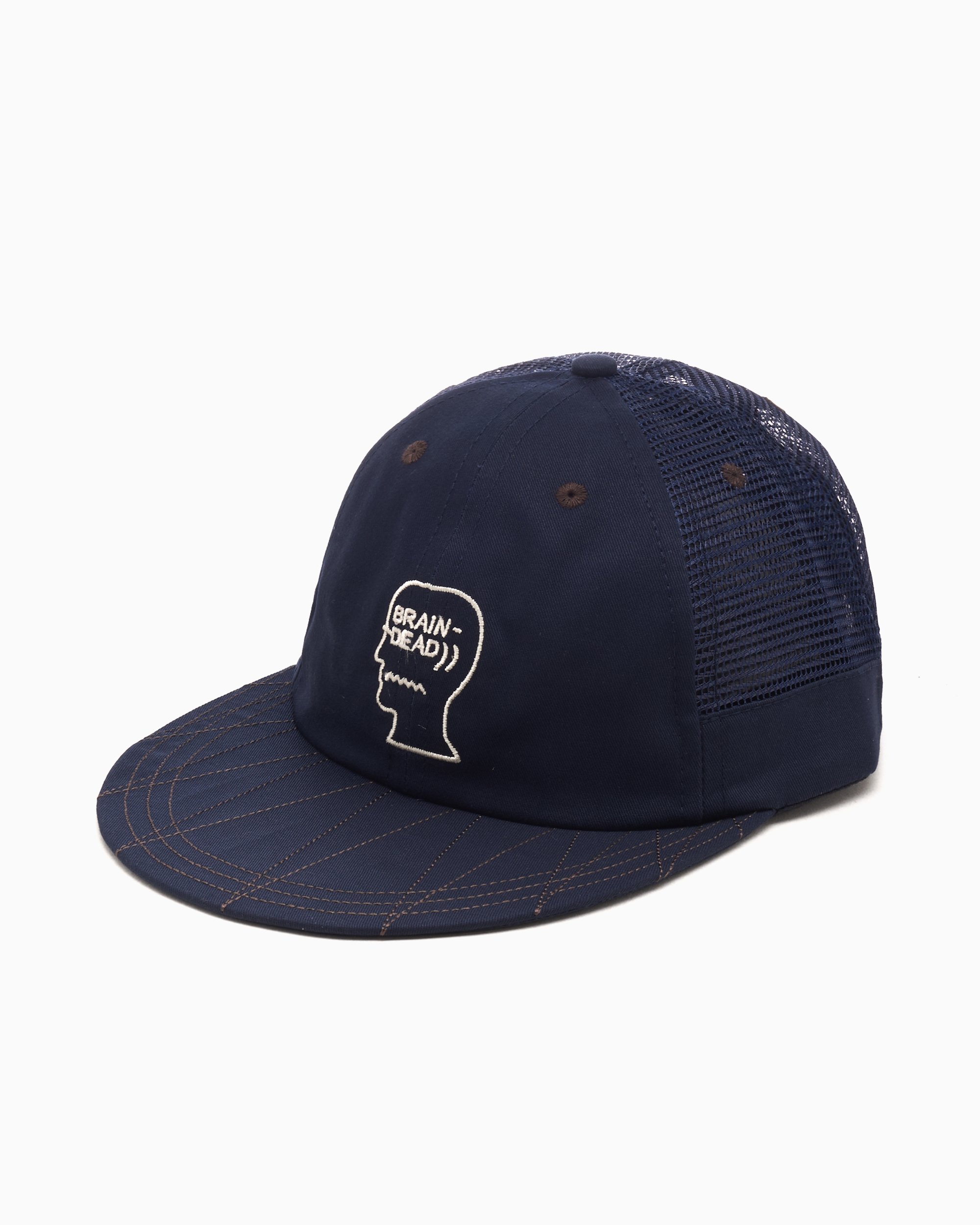 Brain Dead Logohead Long Brim Mesh Panel Unisex Cap Blue