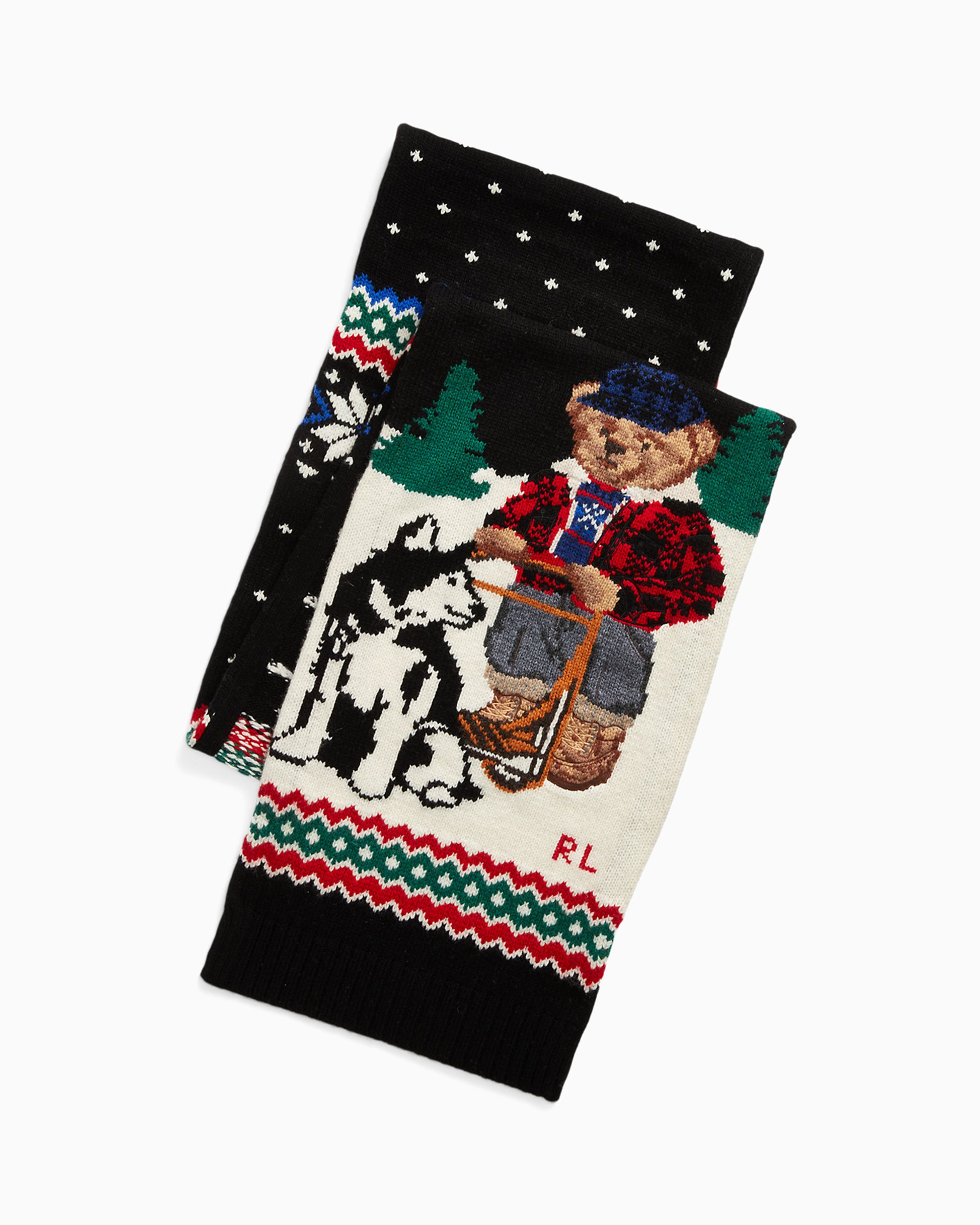 Polo Ralph Lauren Winter Bear Unisex Scarf Multi 449923741001 FOOTDISTRICT