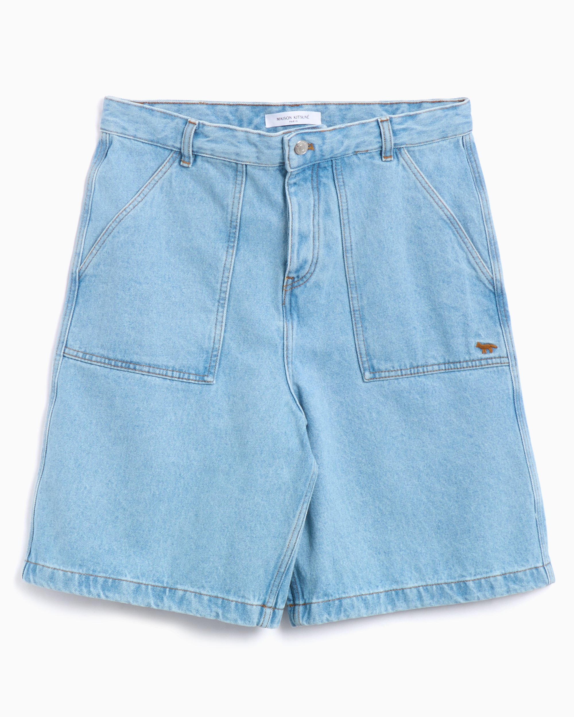 Maison Kitsuné Workwear Men's Denim Shorts Gray