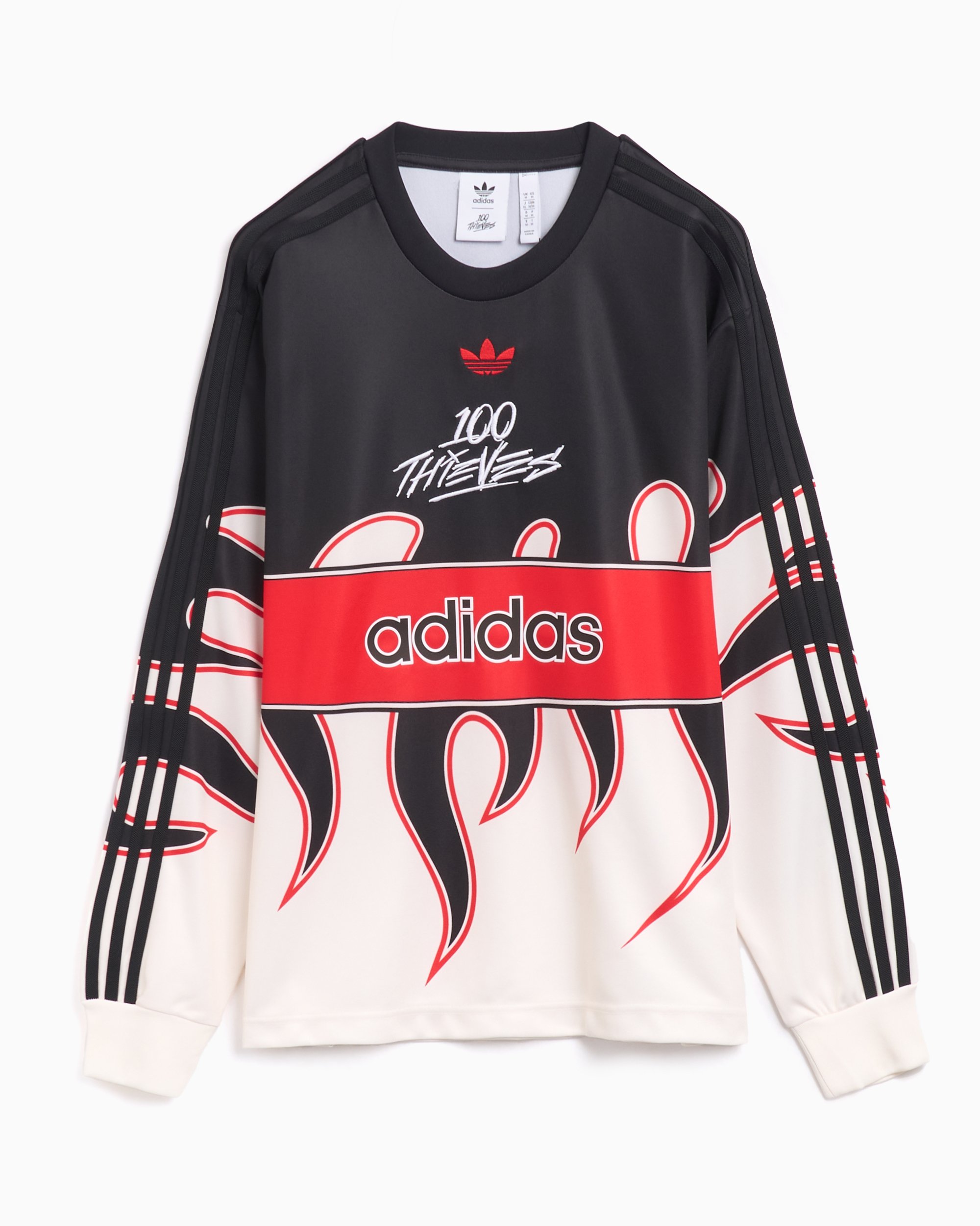 Red adidas long sleeve top best sale