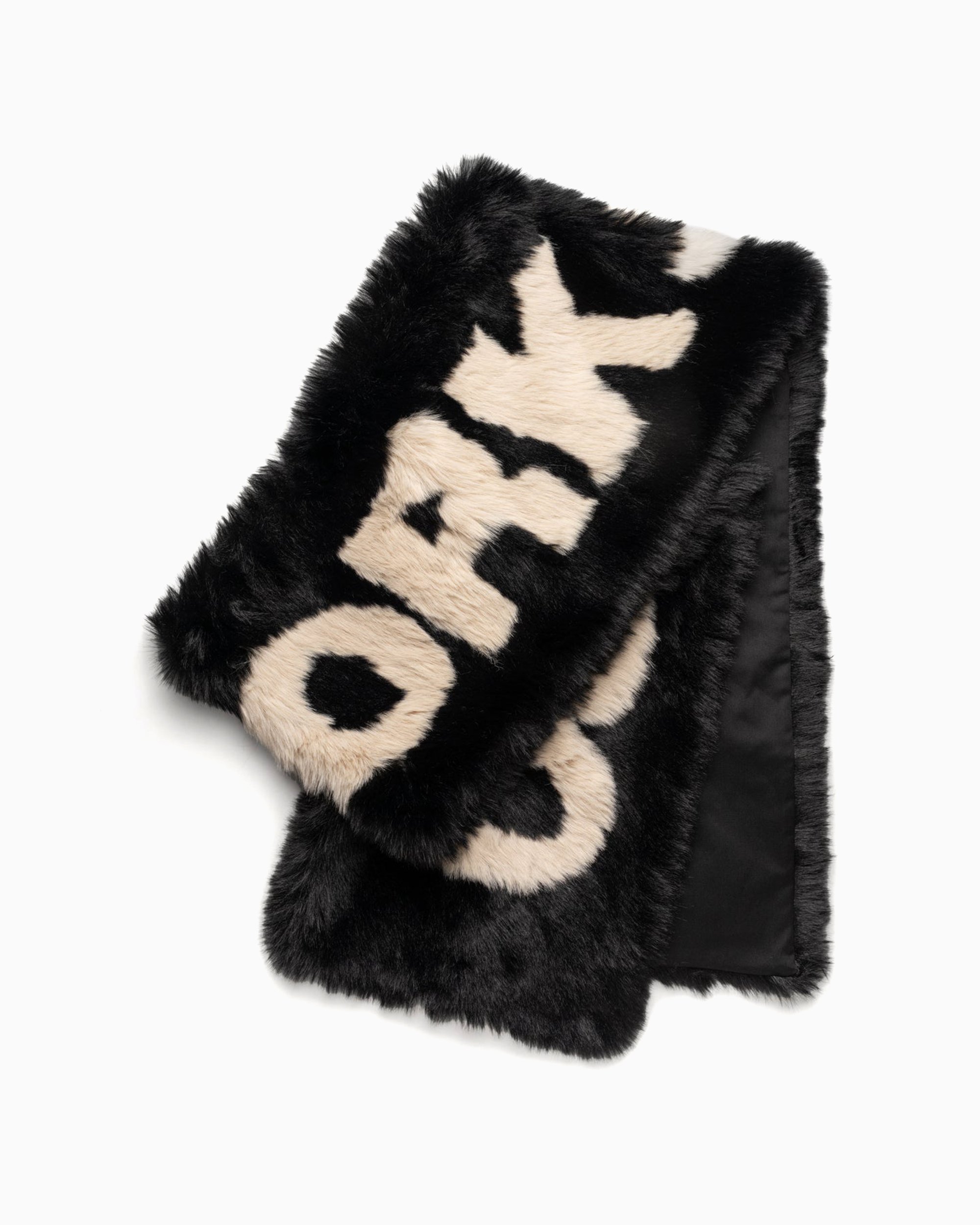 032c Anti Gauguin Unisex Faux Fur Scarf Nero F24 UAW 3303 050 FOOTDISTRICT