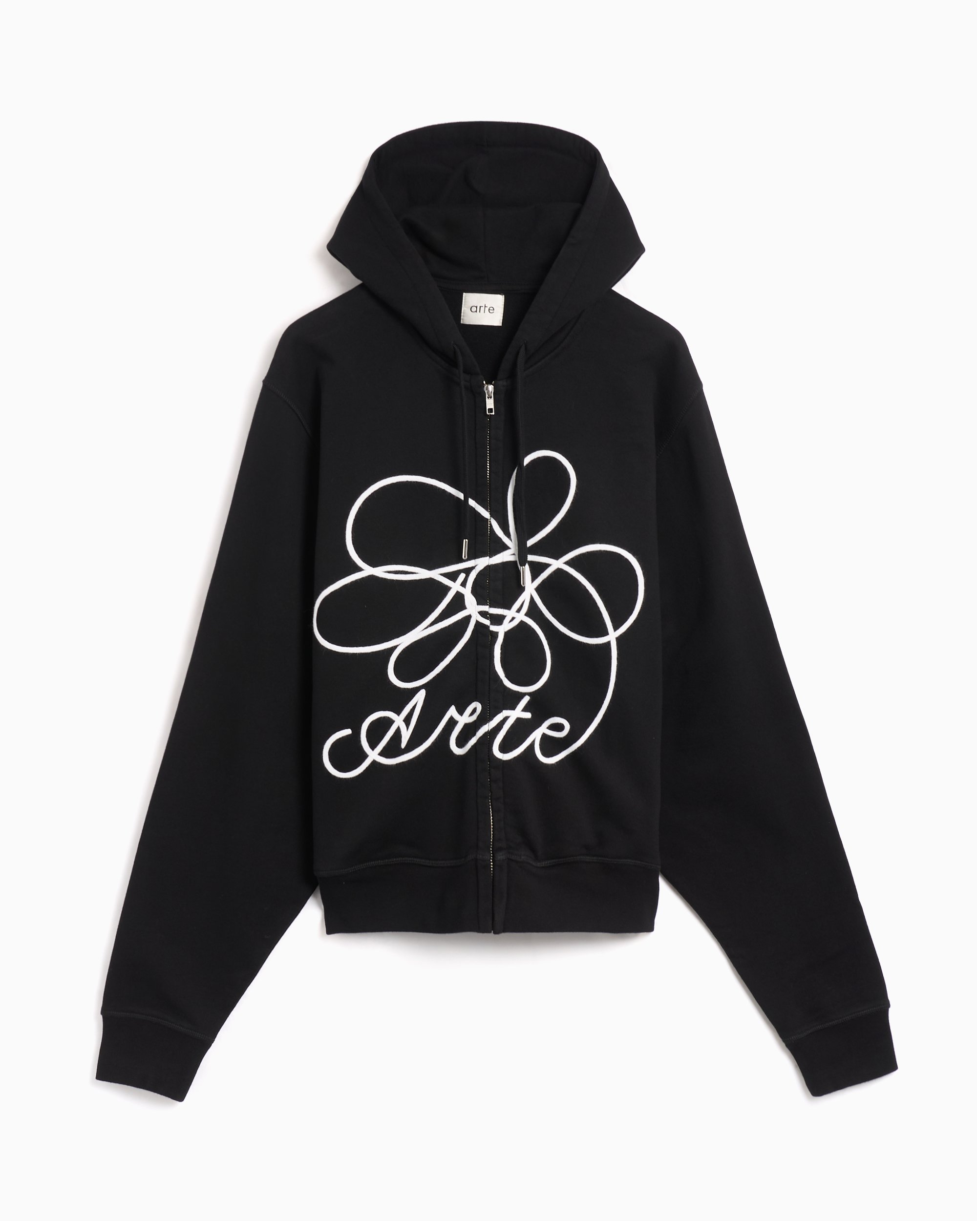 Arte Antwerp Flower Logo Men's Zip Hoodie Negro AW24-140J-Black |  FOOTDISTRICT