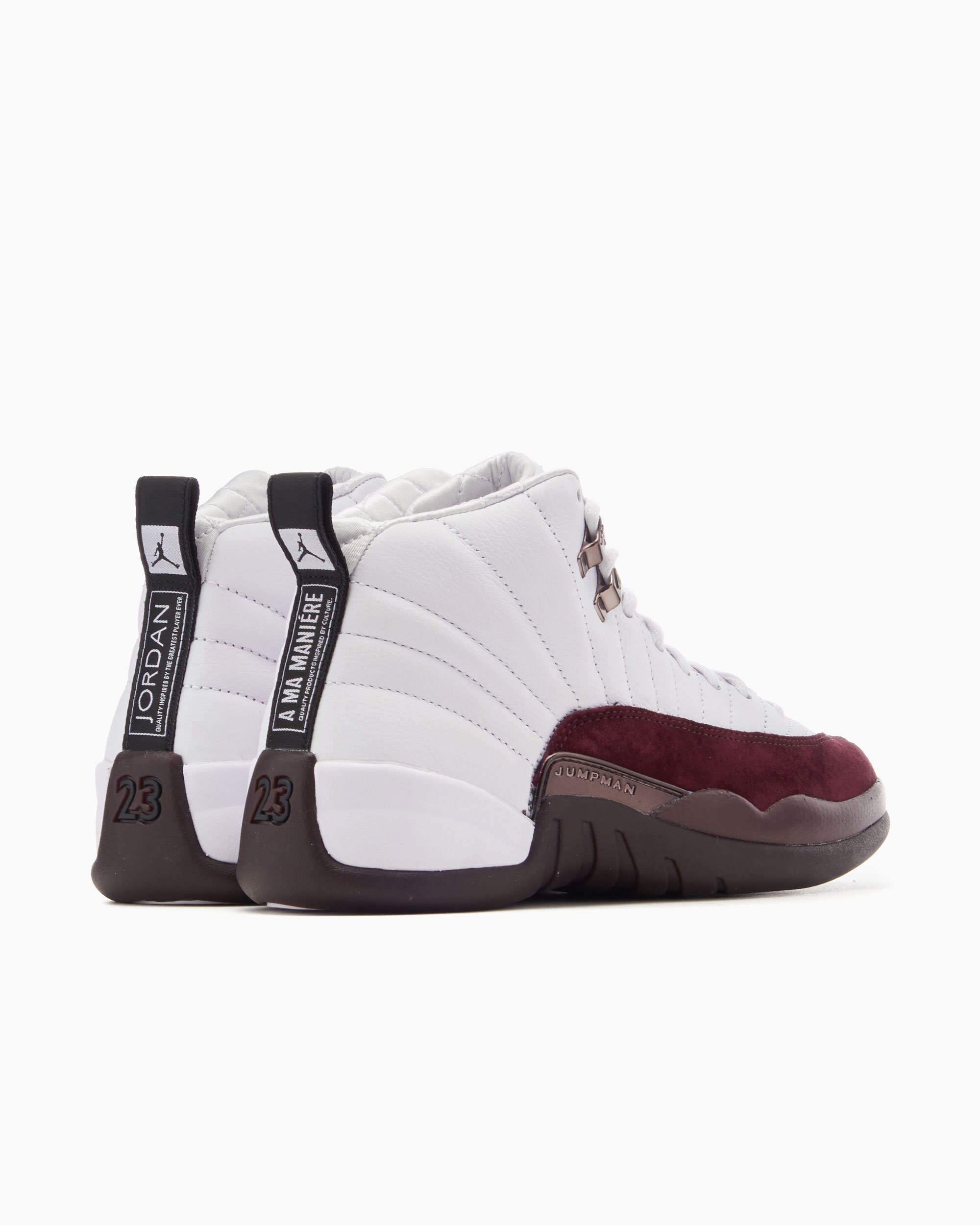 Women's Air Jordan 12 x A Ma Maniére 'White and Burgundy