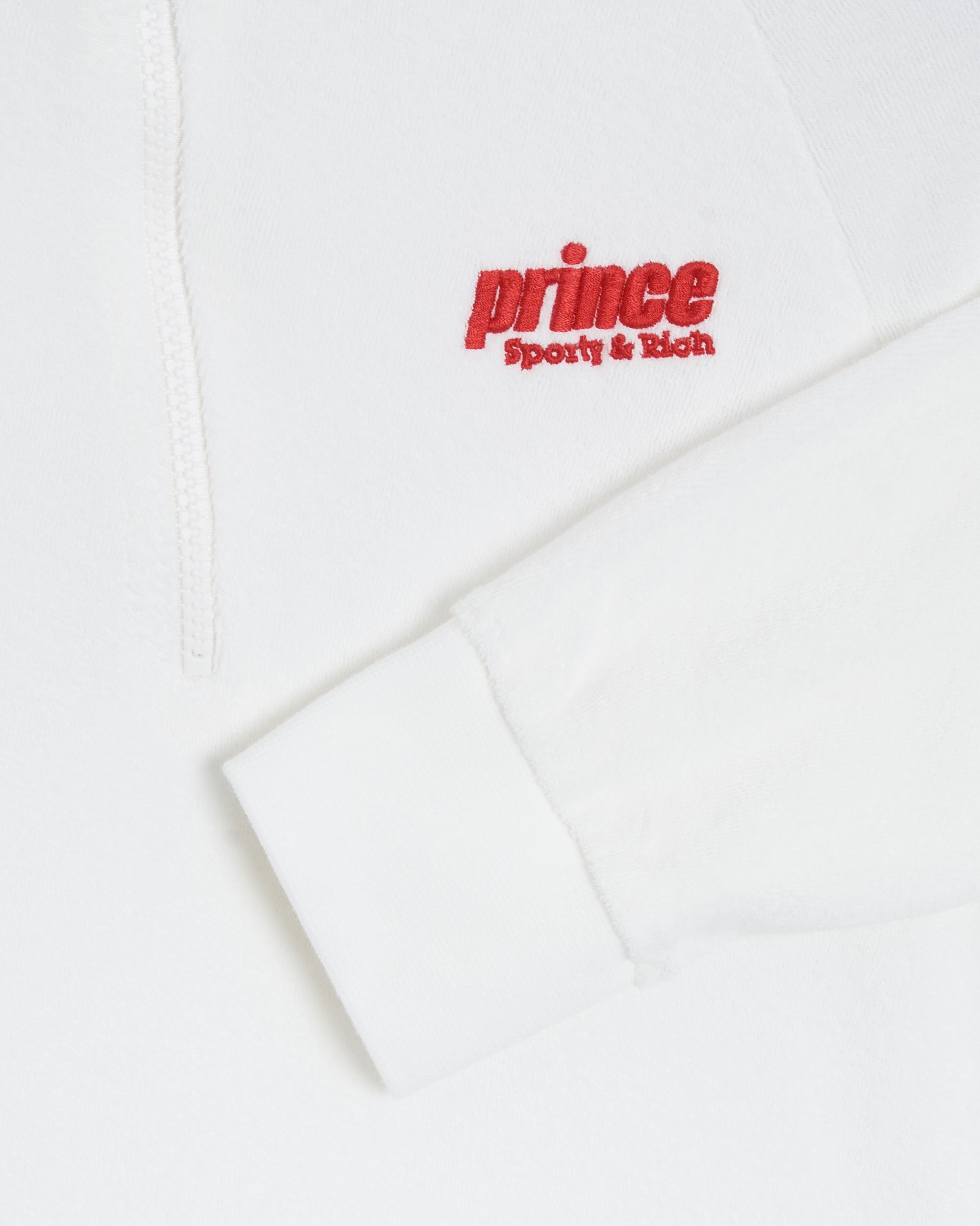 Sporty & Rich x Prince Sporty Unisex 1/4 Zip Sweatshirt White QZ1061WH |  FOOTDISTRICT