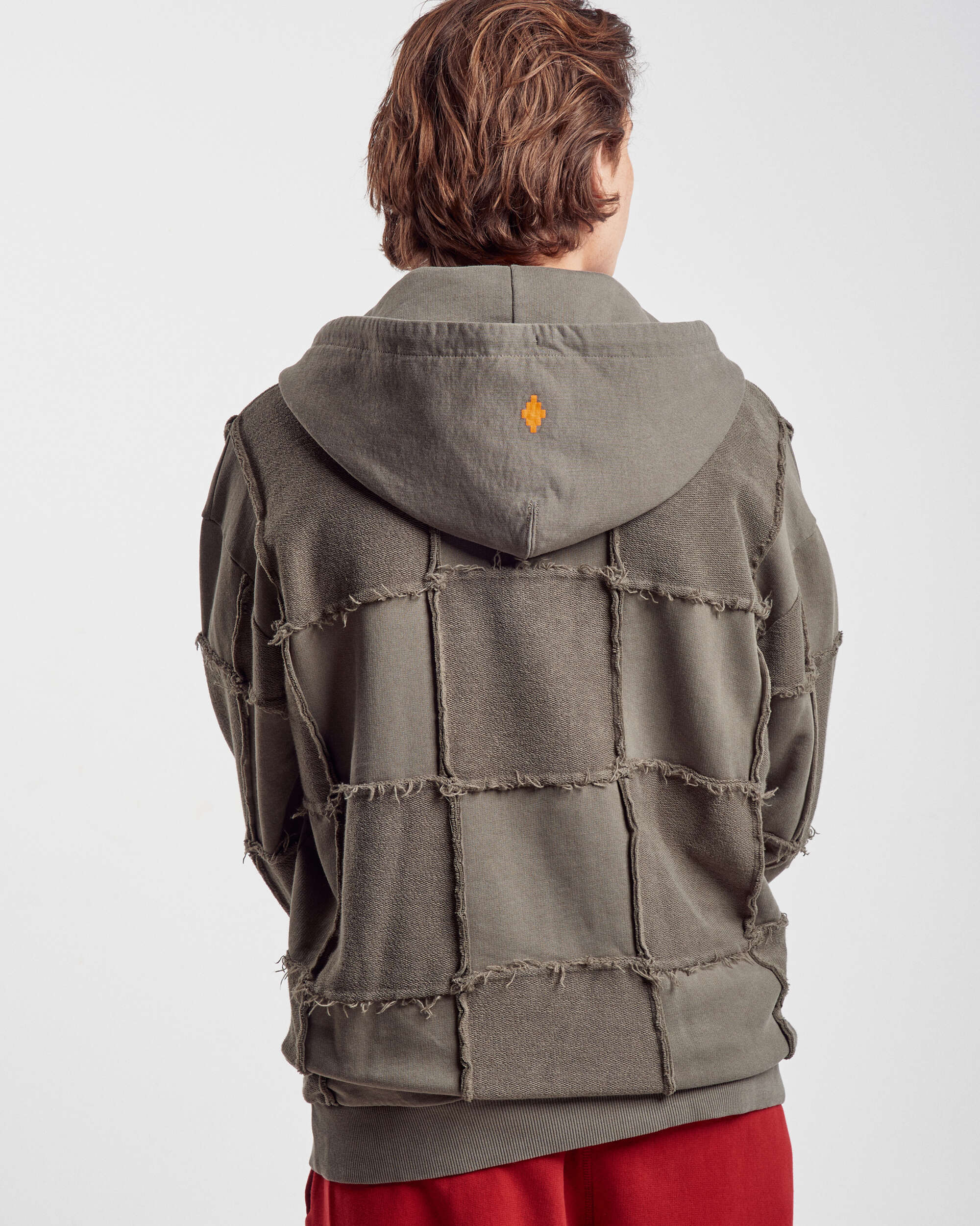 Marcelo Burlon Logo Check Over Full Zip Men's Hoodie Men's Hoodie