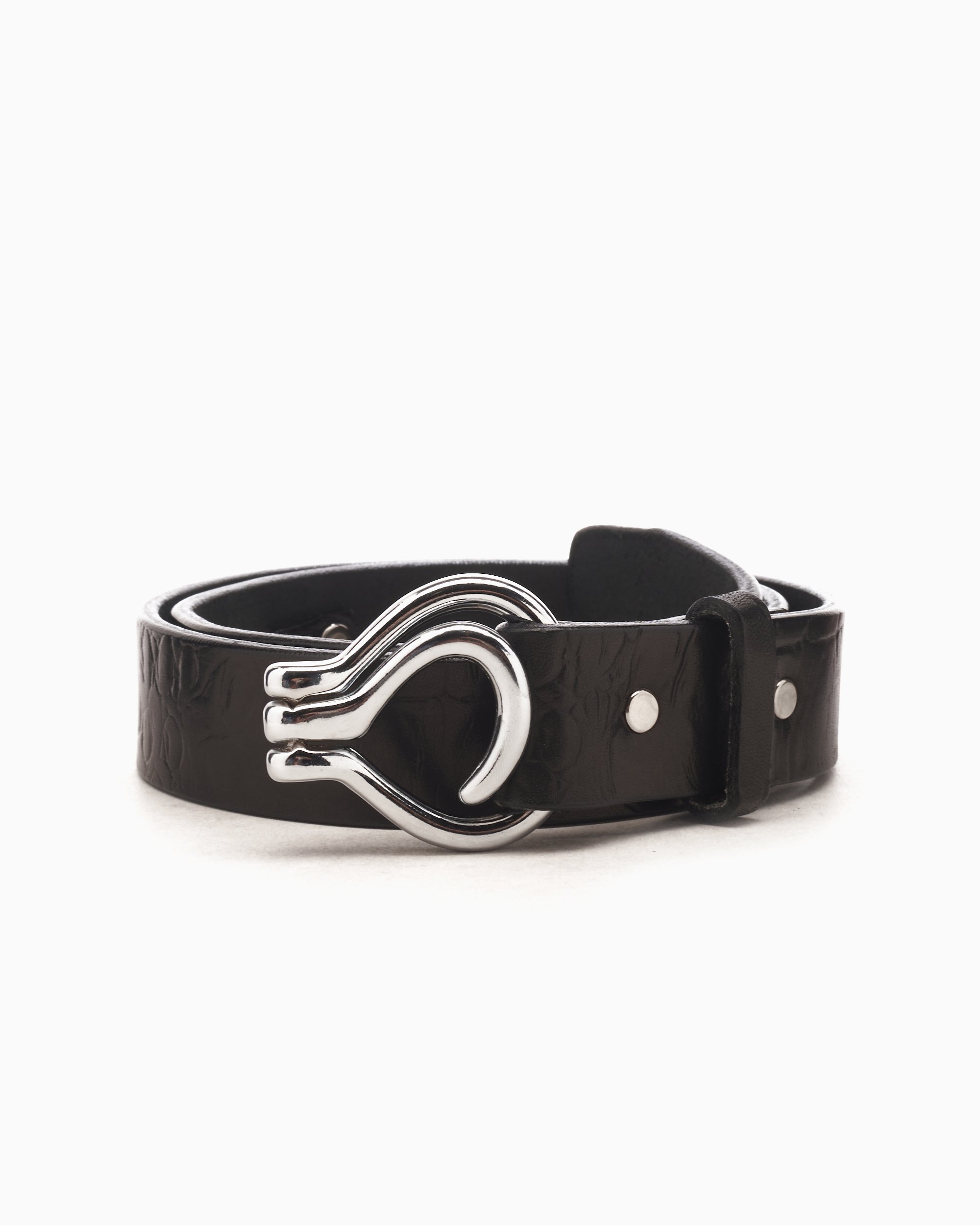 Men's Leather belt with enamelled logo loop | Diesel