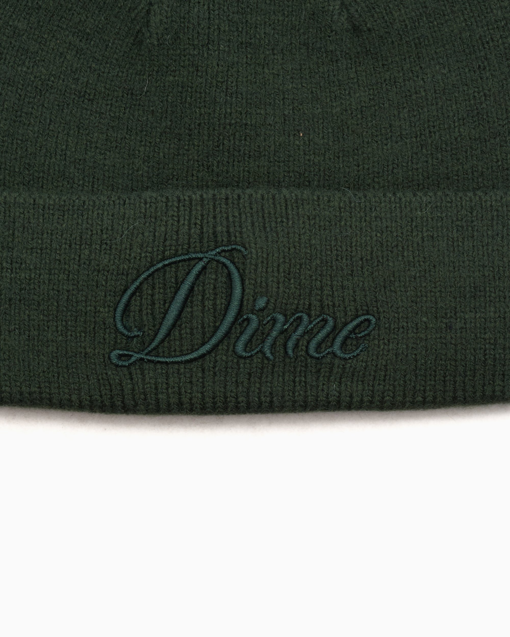 Dime MTL Cursive Unisex Wool Fold Beanie Green DIMEHO2428FOR
