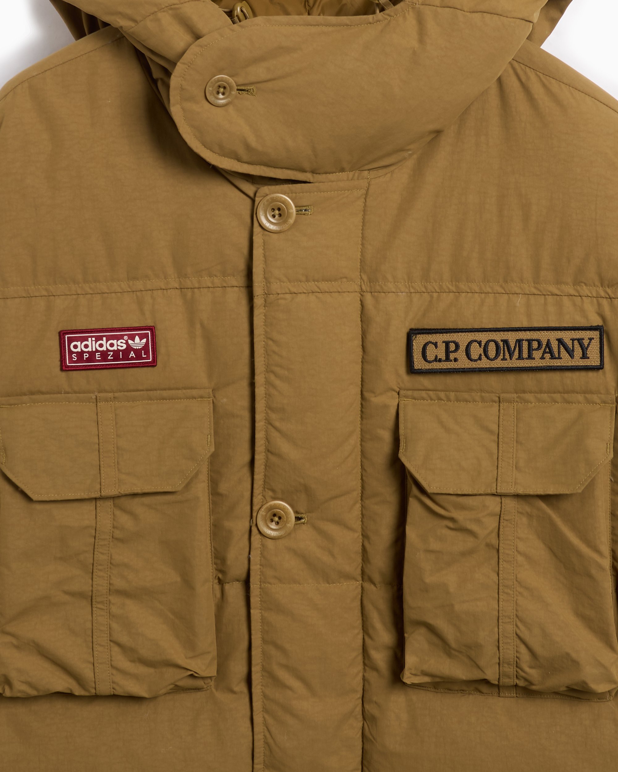 adidas Originals x C.P. Company SPZL Men s Puffer Jacket Beige JE8673 FOOTDISTRICT