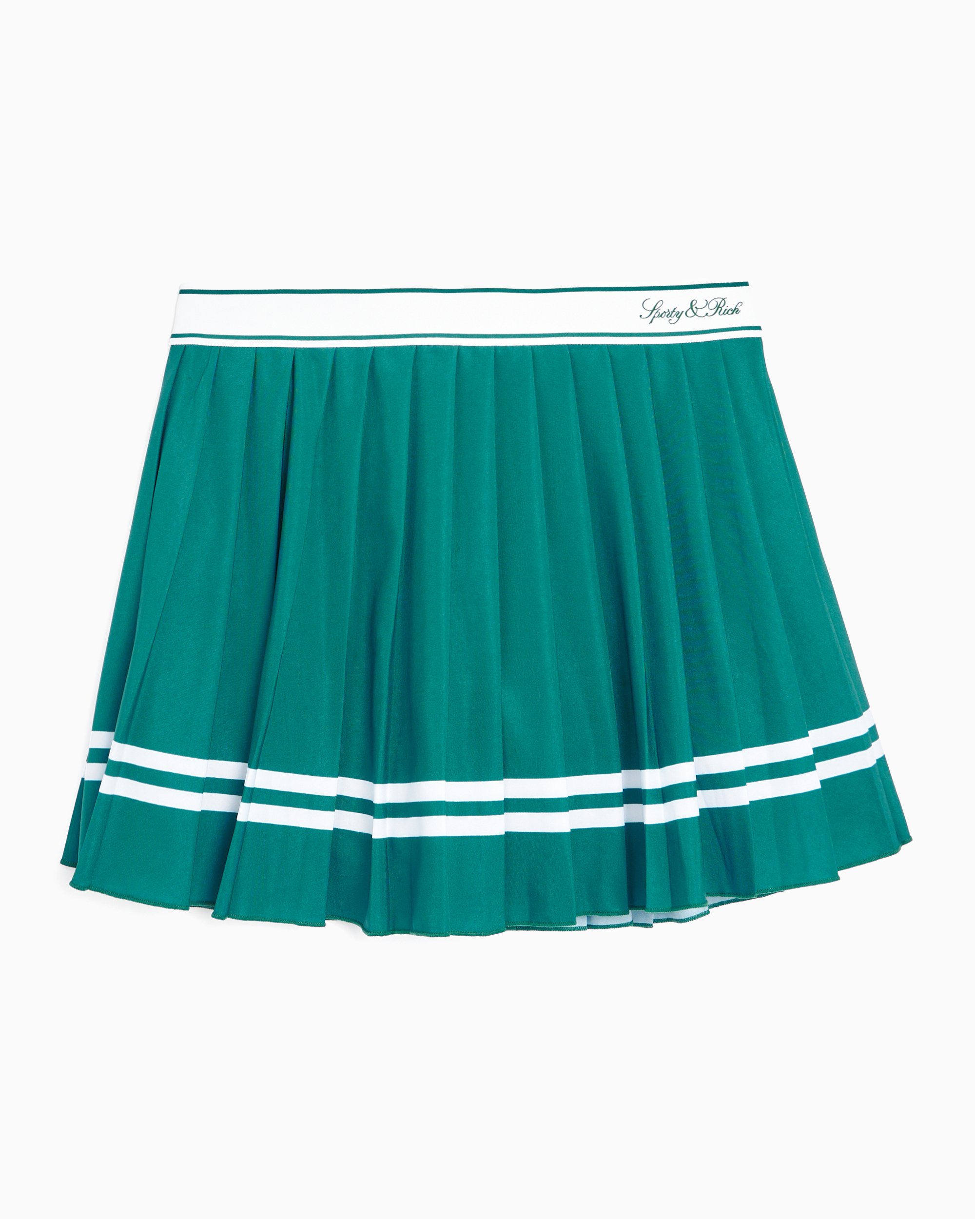 Sporty & Rich Vendome Script Women's Pleated Skirt Green Sporty & Rich Vendome Script Women's Pleated Skirt Green