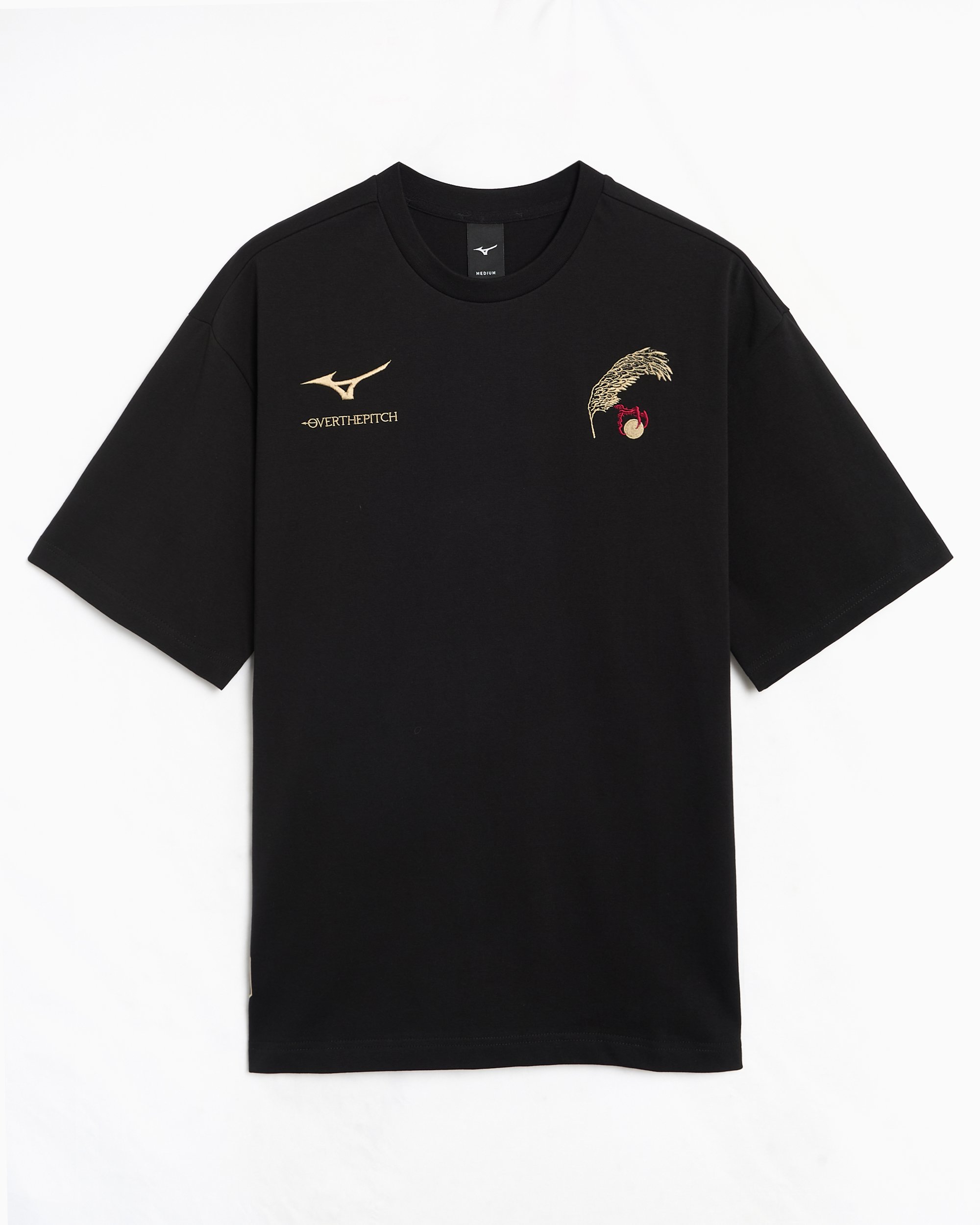 OVER THE PITCH x Mizuno Graphic Oversize Men's T-Shirt Black