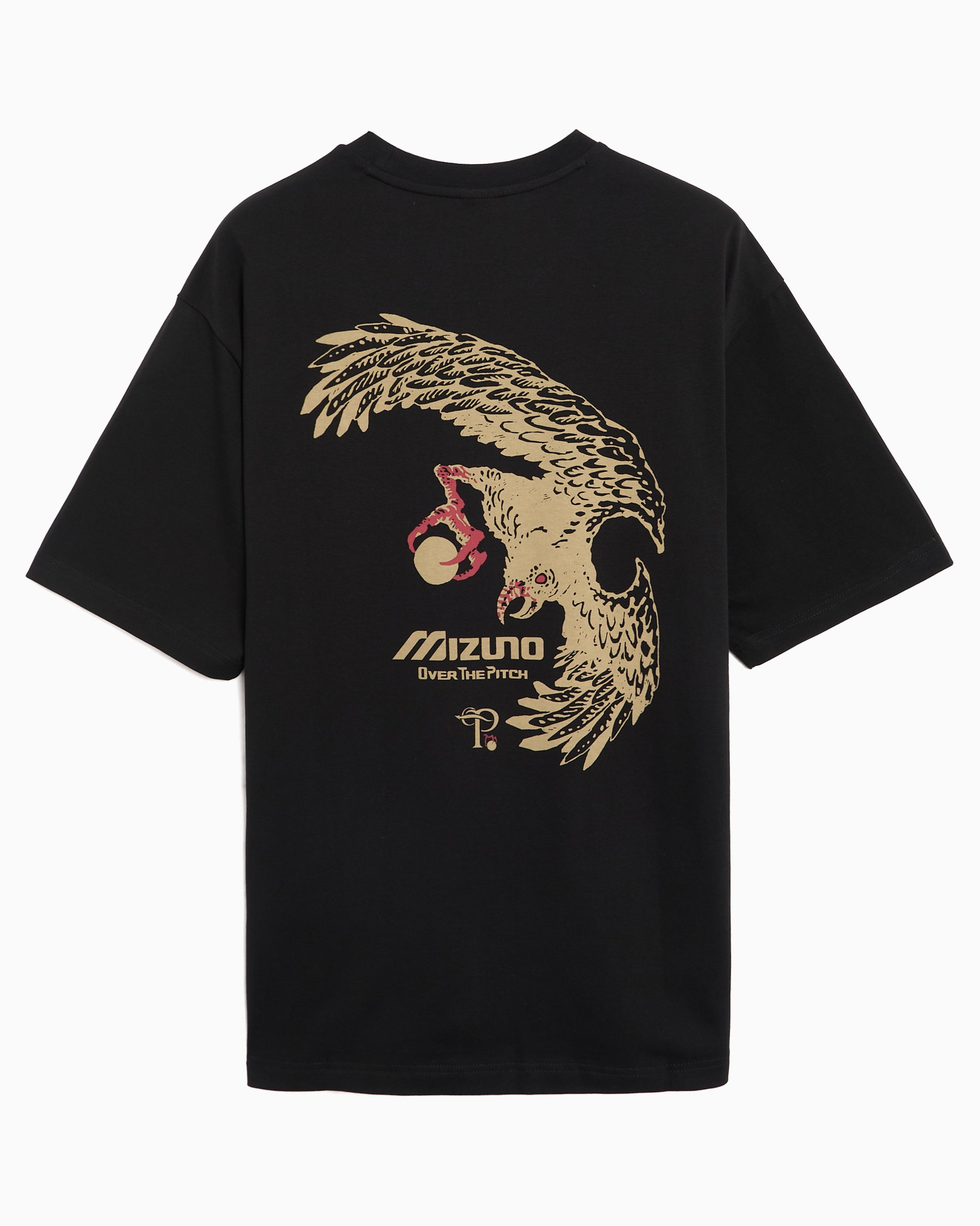 OVER THE PITCH x Mizuno Graphic Oversize Men's T-Shirt Black