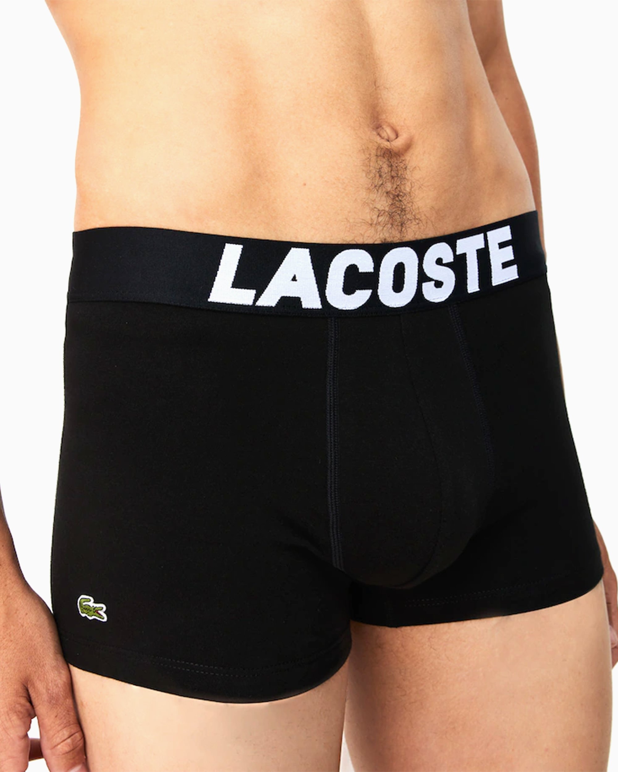 Lacoste 3 Pack Boxers Black/White/Silver - Terraces Menswear