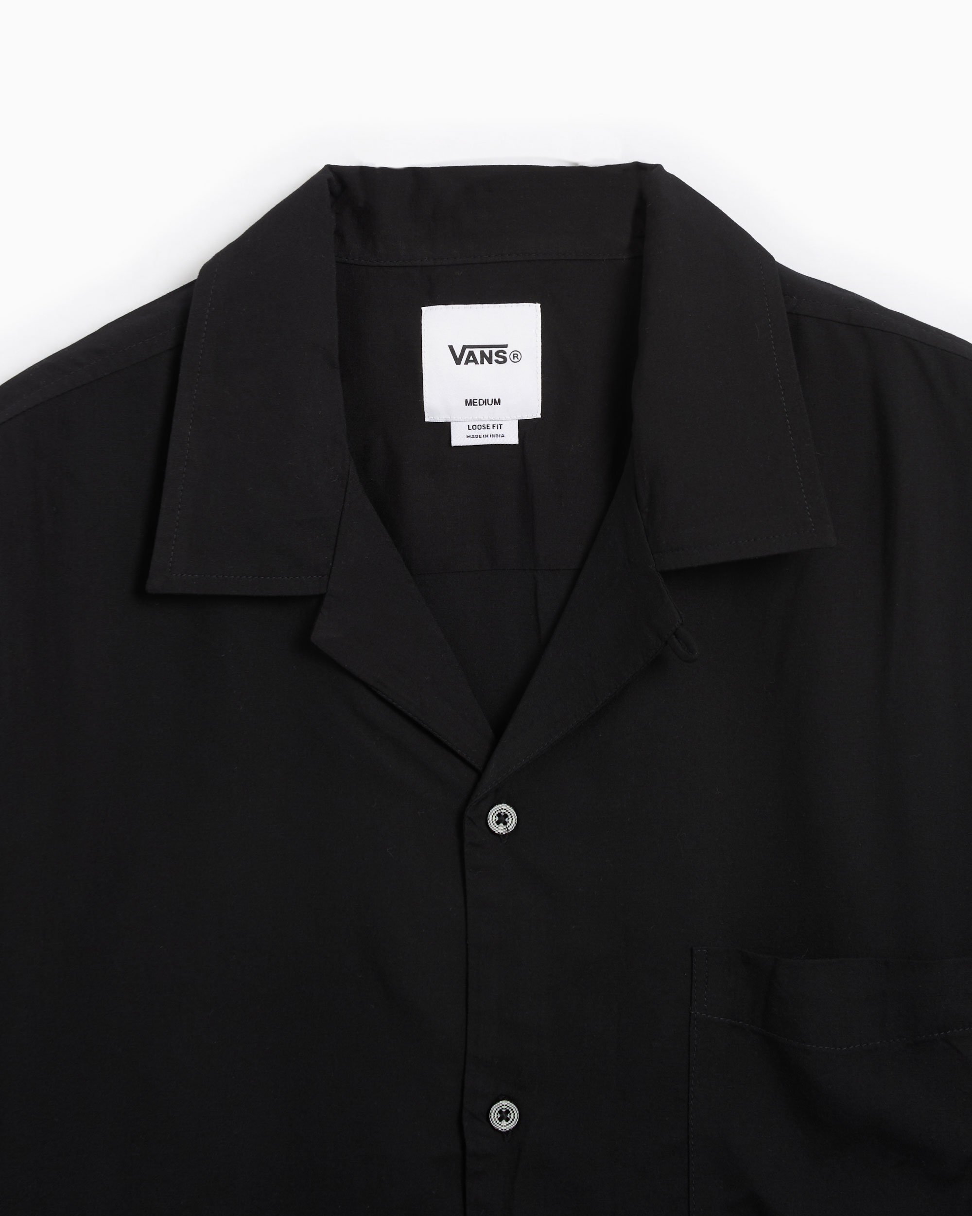 Vans Men s Camp Collar Woven LX Short Sleeve Shirt Black