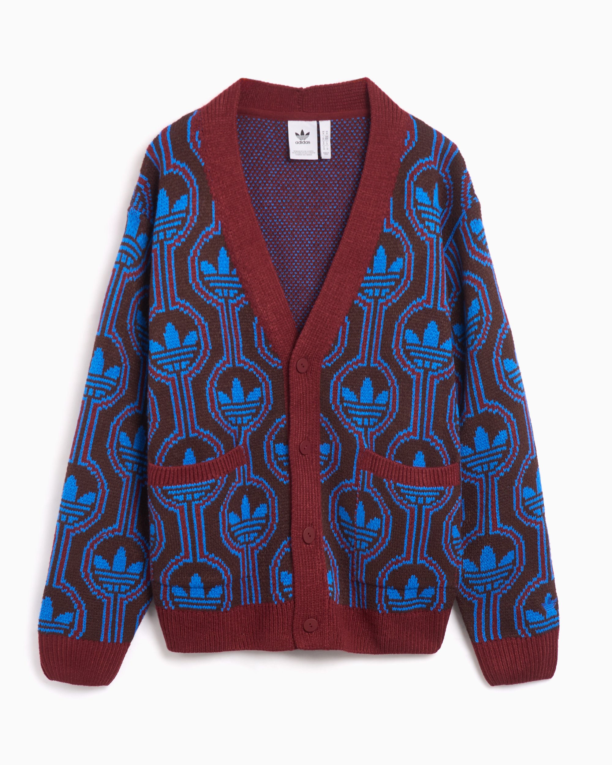 adidas Originals Men s Knit Cardigan Burgundy JN5960 FOOTDISTRICT