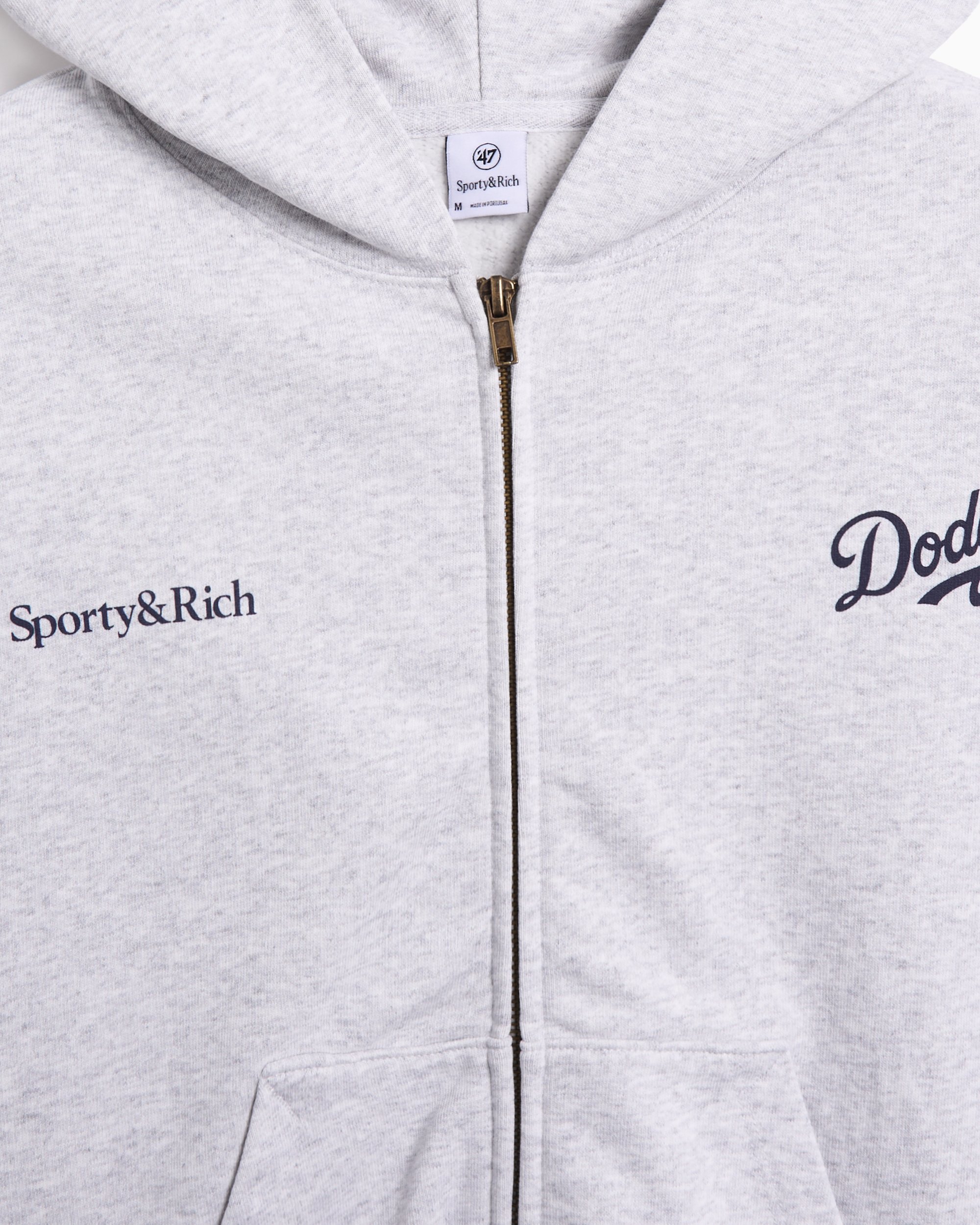 Sporty&Rich × 47 × Dodgers Serif Hoodie Dodgers Serif Hoodie - Heather Gray/Navy – Sporty & Rich