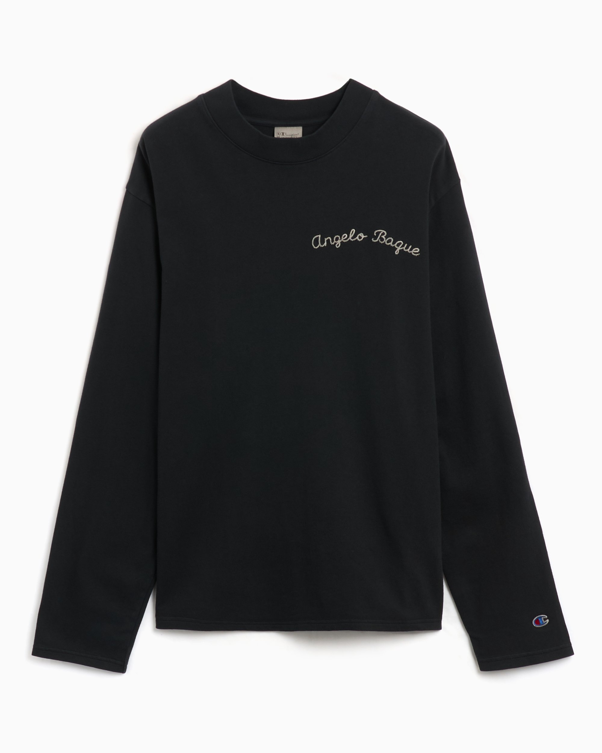 Champion x Angelo Baque Men s Mock Turtle Neck Long Sleeve T Shirt Schwarz GP204411 XAQDG FOOTDISTRICT
