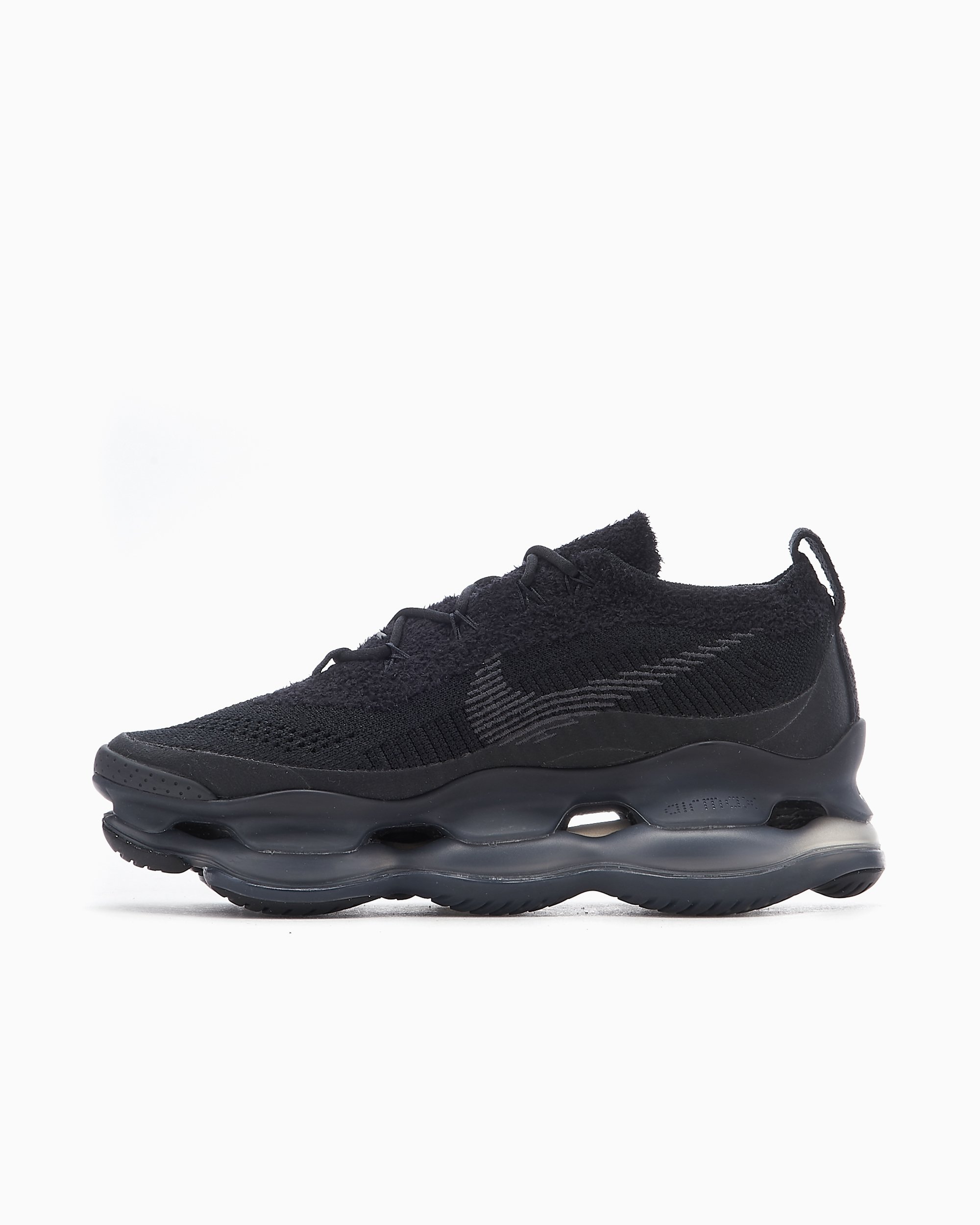 Nike Women s Air Max Scorpion Flyknit Triple Black Schwarz DJ4702 002 FOOTDISTRICT
