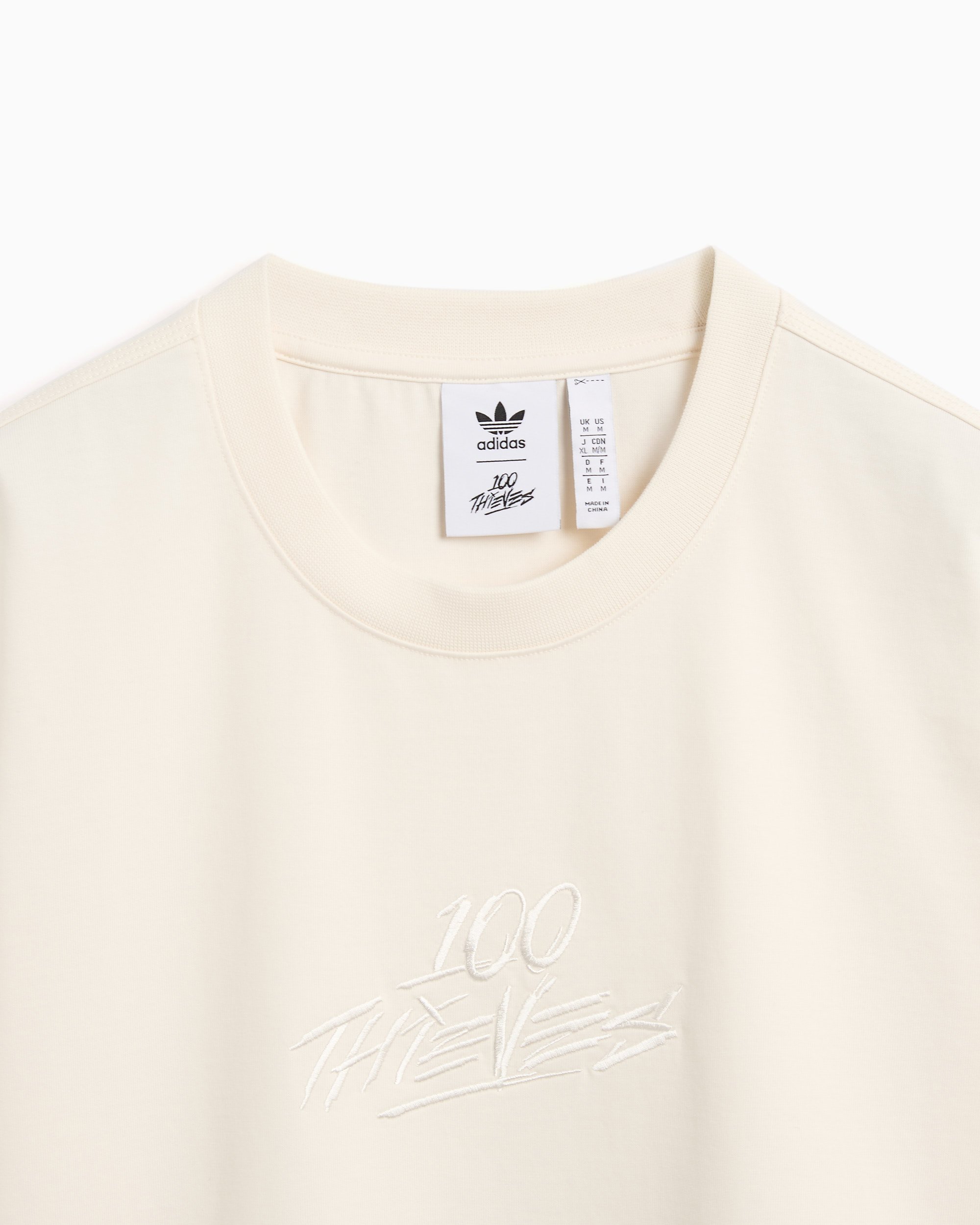 adidas Originals x 100 Thieves Men s T Shirt White IW4593 FOOTDISTRICT
