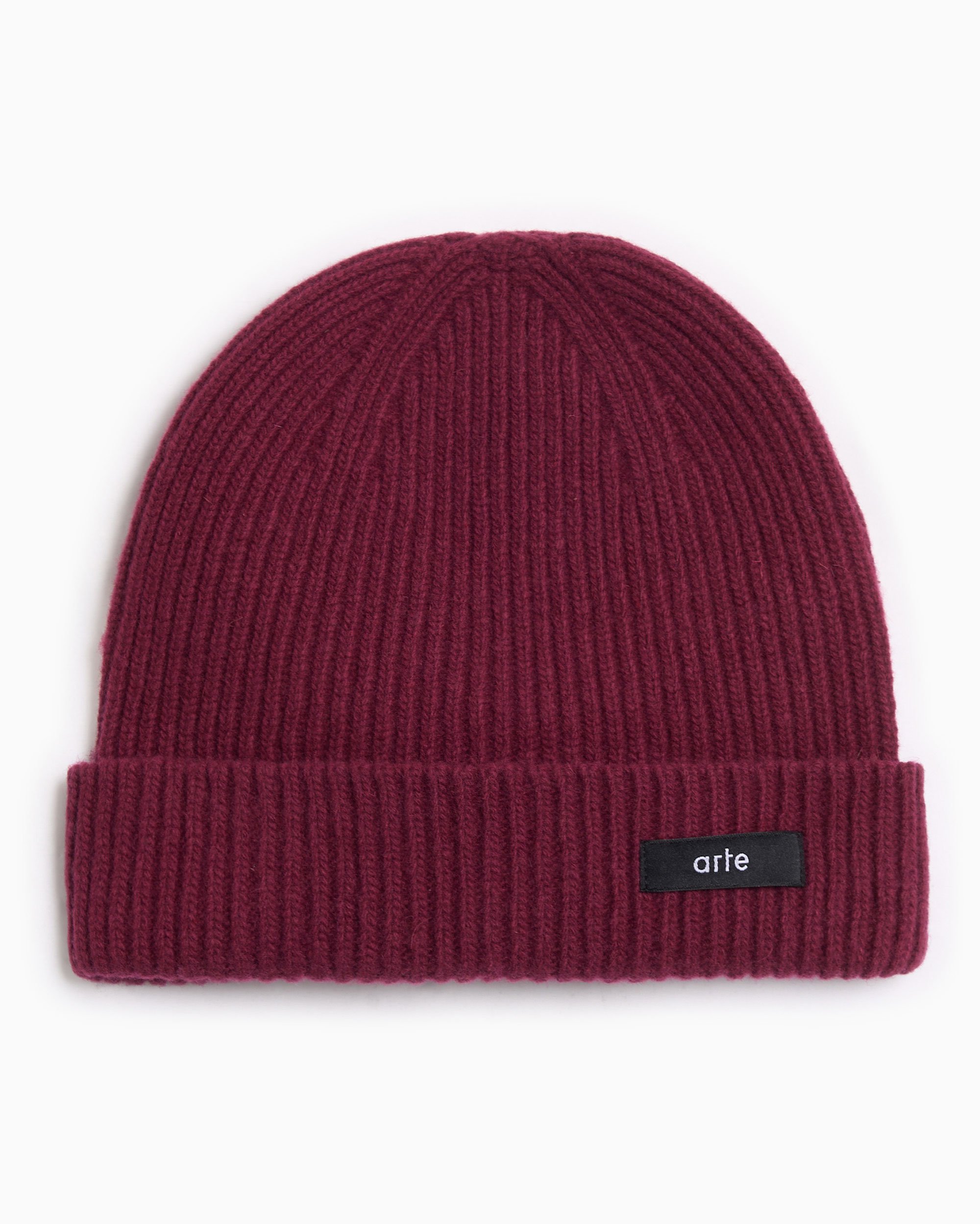 Arte Antwerp Label Unisex Beanie Burgundy AW25-152AC