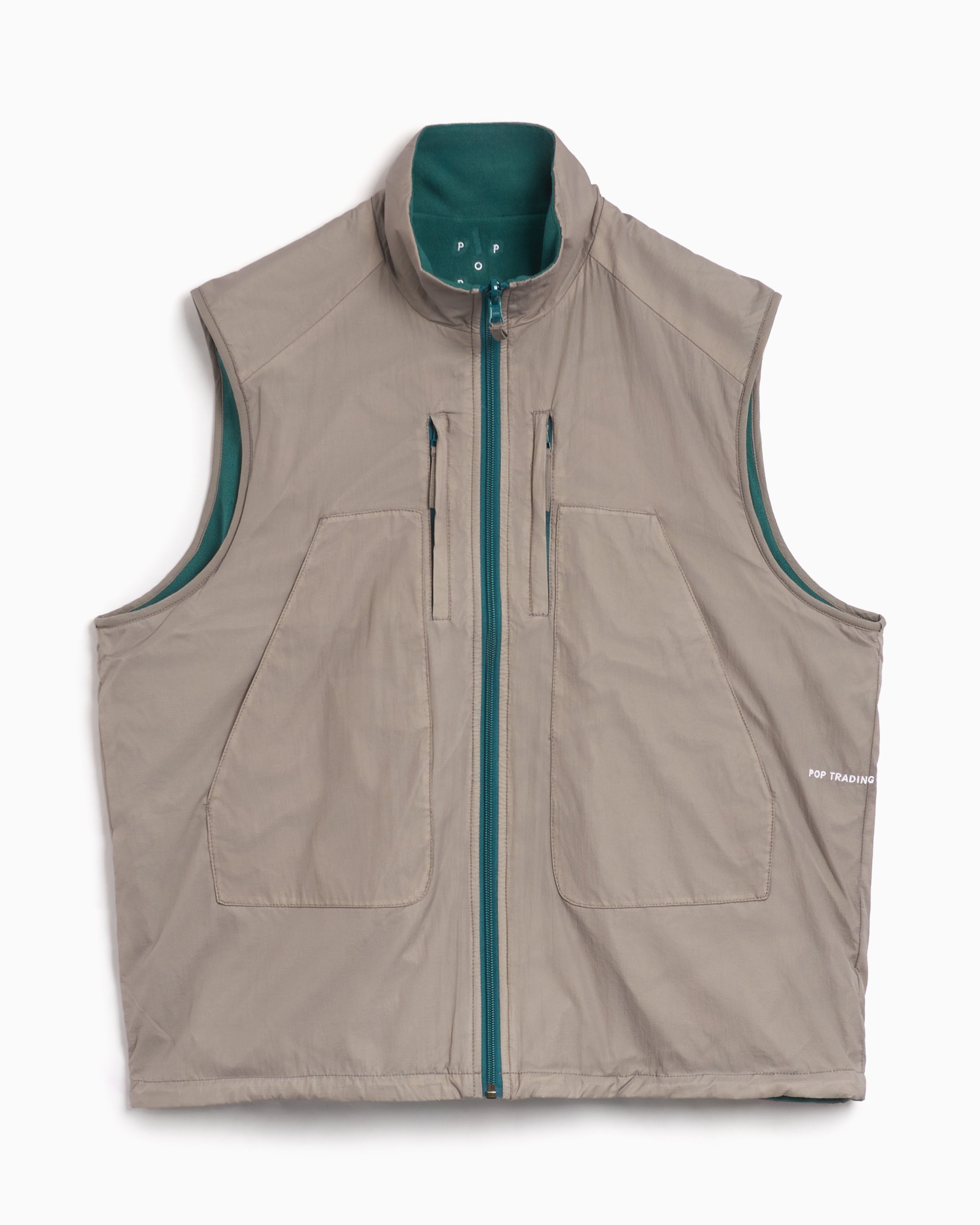 Pop Trading Company Safari Men's Reversible Vest Beige POPAW24_03-004 |  FOOTDISTRICT