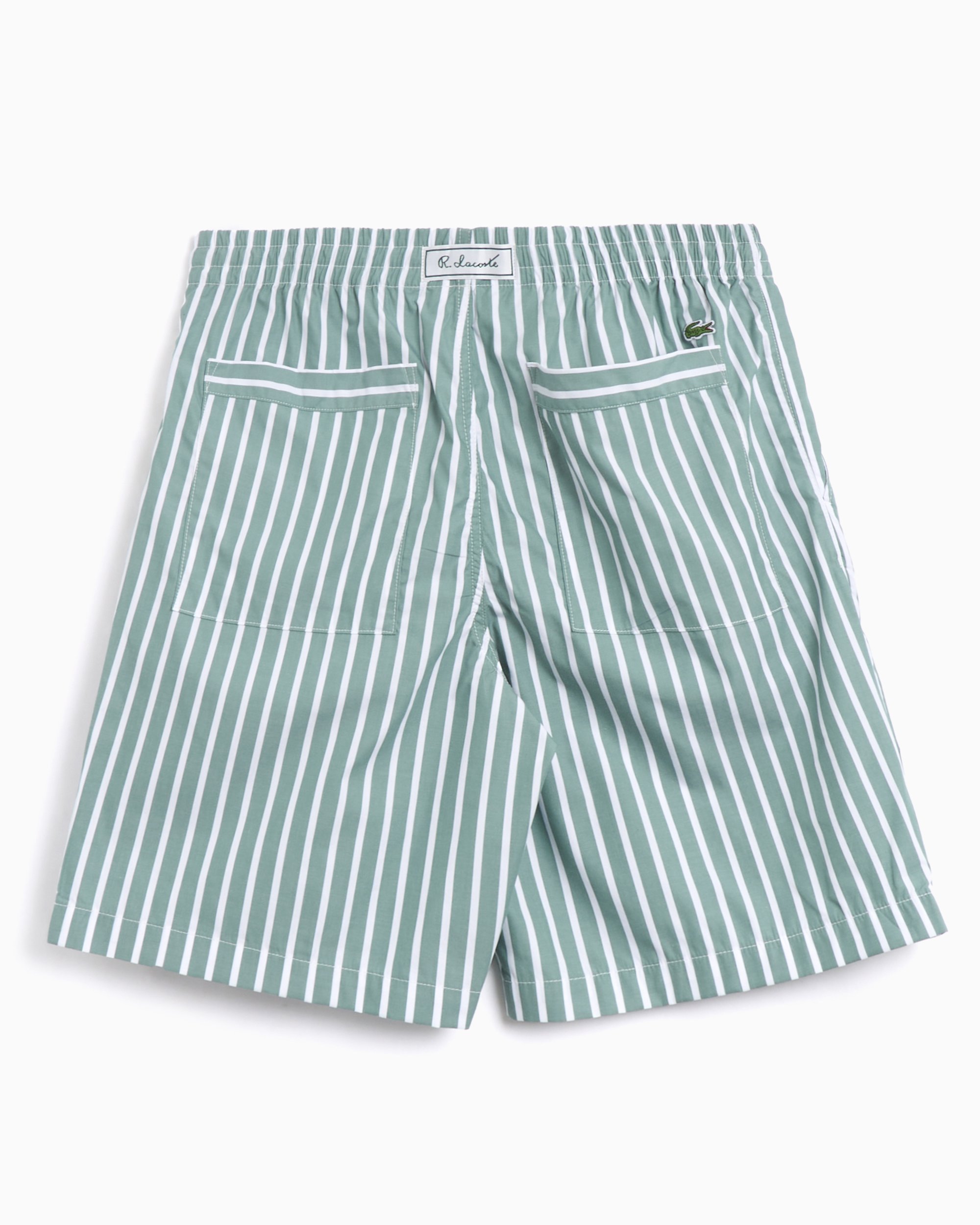 Lacoste Men's Relaxed Fit Striped Shorts Verde GH9111-00-BLI | FOOTDISTRICT