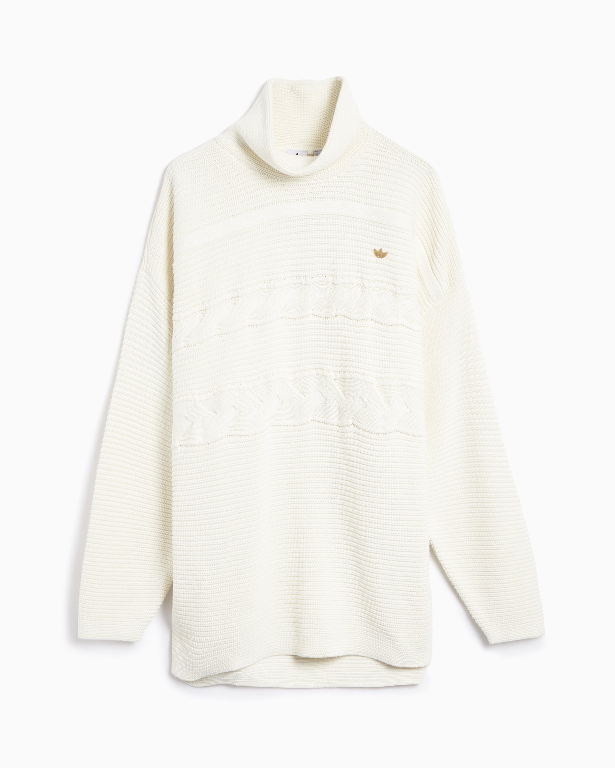 adidas Originals Women s Premium Oversized Knit Turtleneck Sweater WeiB IX0965 FOOTDISTRICT
