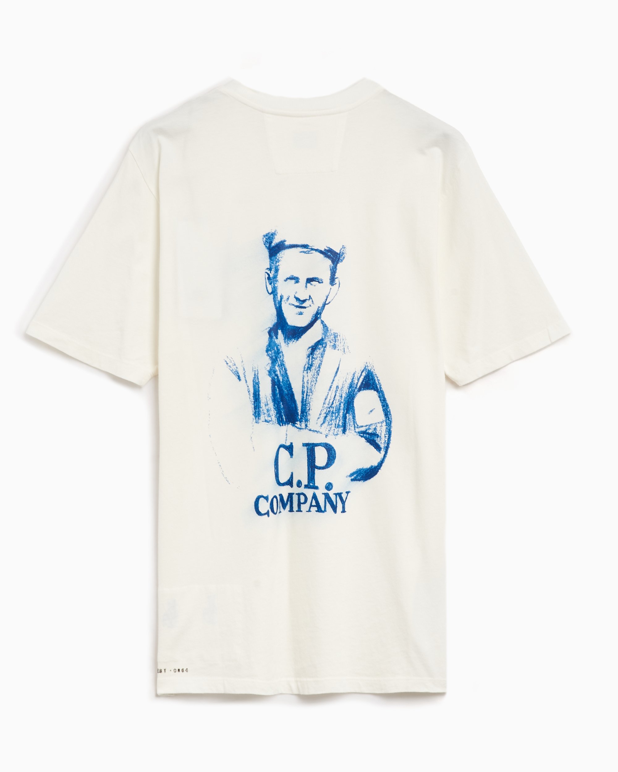 CP Company 24 1 Jersey Pencil Effect Graphics Men s T Shirt White 17CMTS242A005431G 103 FOOTDISTRICT